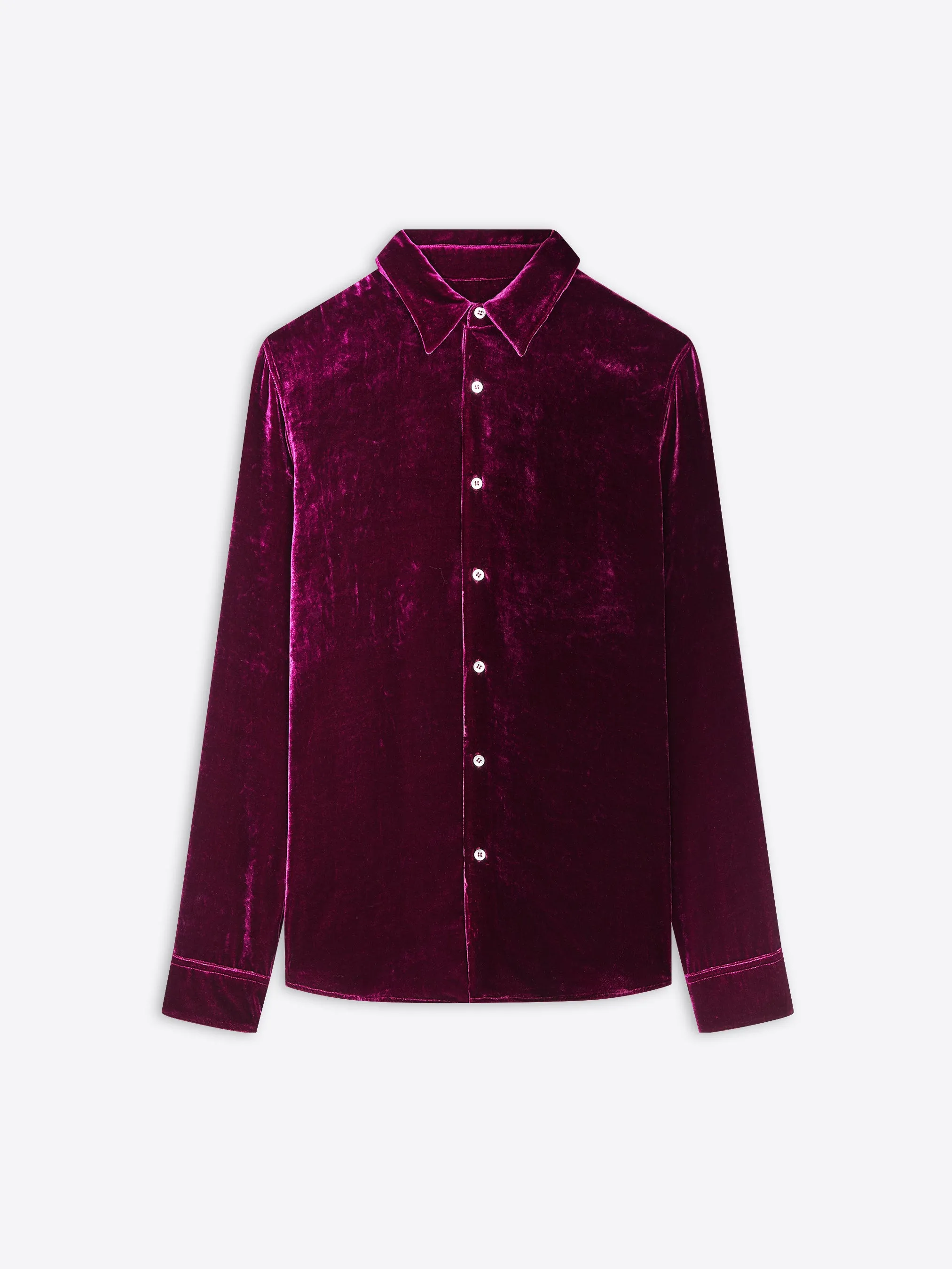 Silk velvet shirt WeightedHem SheerLayering