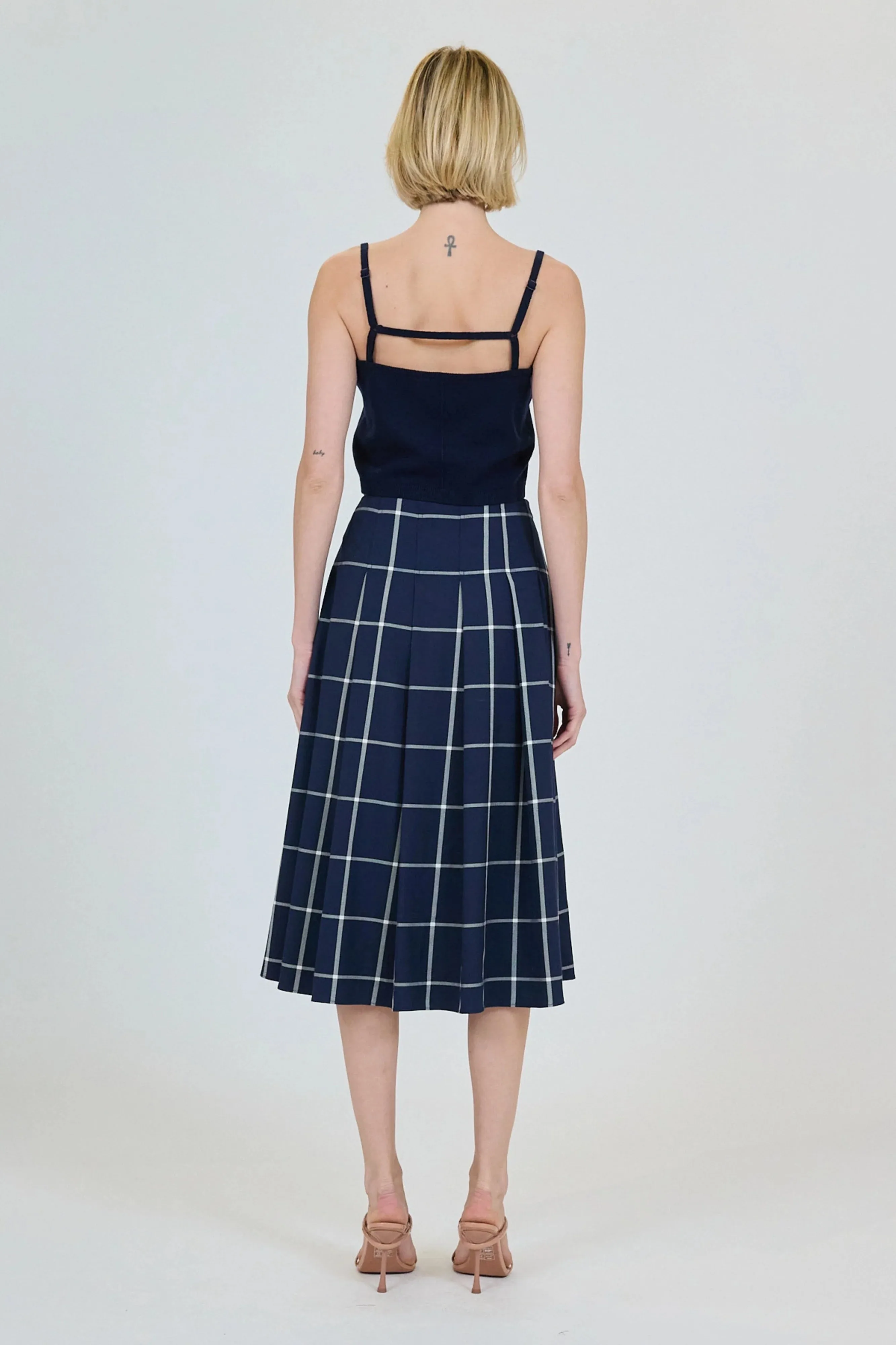 SIMKHAI CORYN PLEATED MINI SKIRT BioBased Fiber