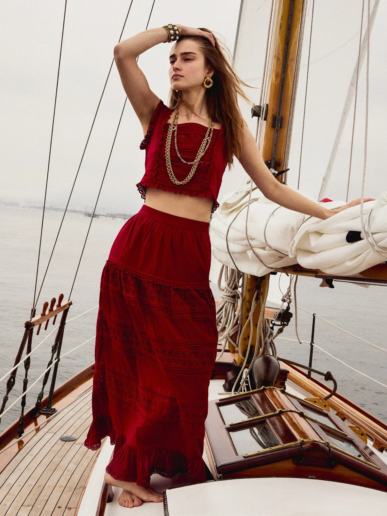 Signature Detail Leni Skirt in Cherry Lace