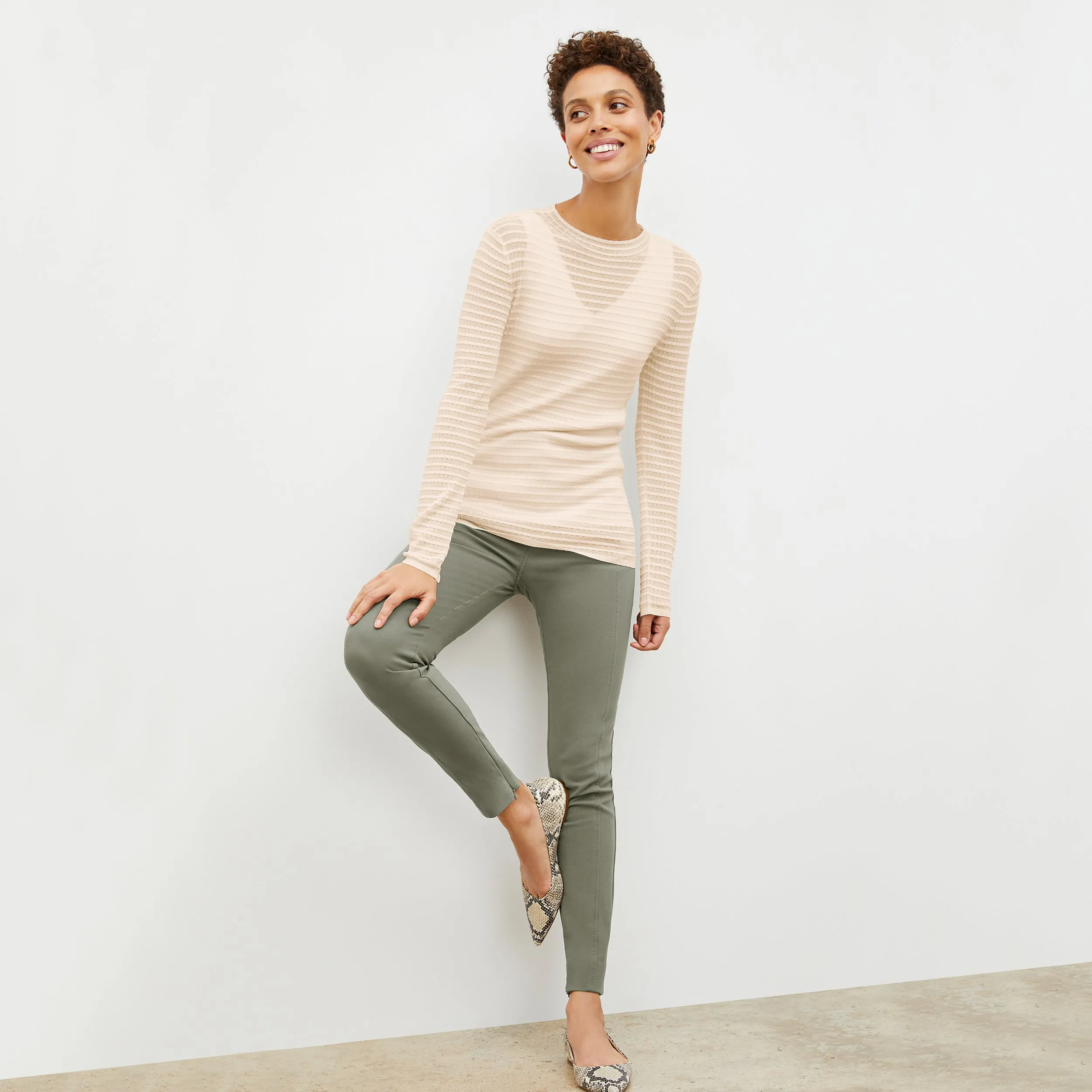 Skinny Foster Pant - PowerStretch :: Thyme Eco Conscious Material AntiMicrobialLining