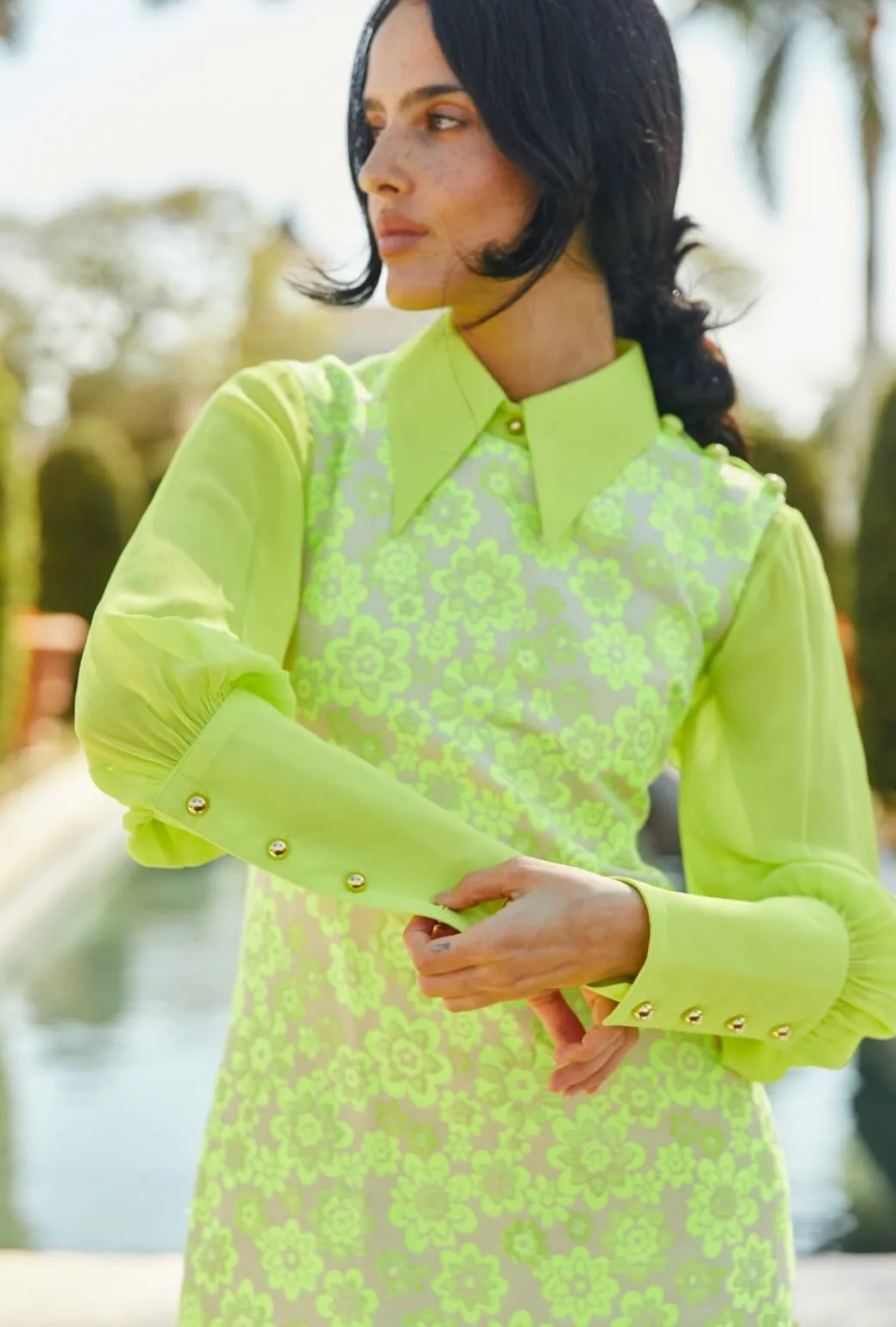 Skipper  Blouse - Lemon Brightline BondedShoulderTaping ReflectiveAccents