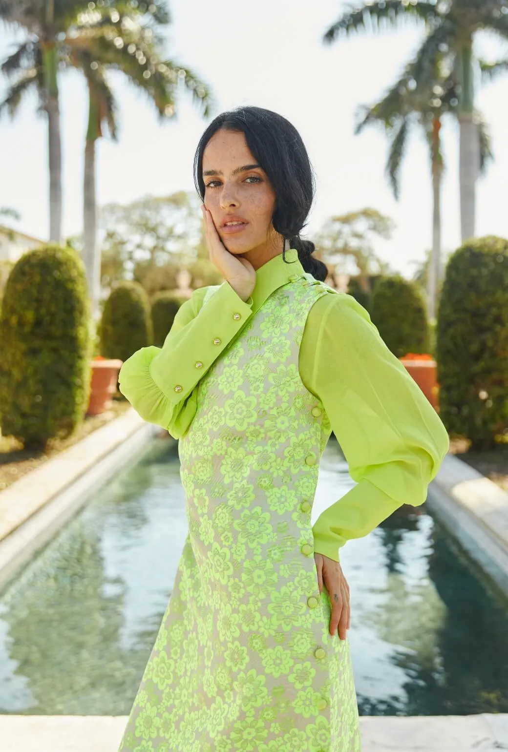 Skipper  Blouse - Lemon Brightline Wrinkle Free Texture