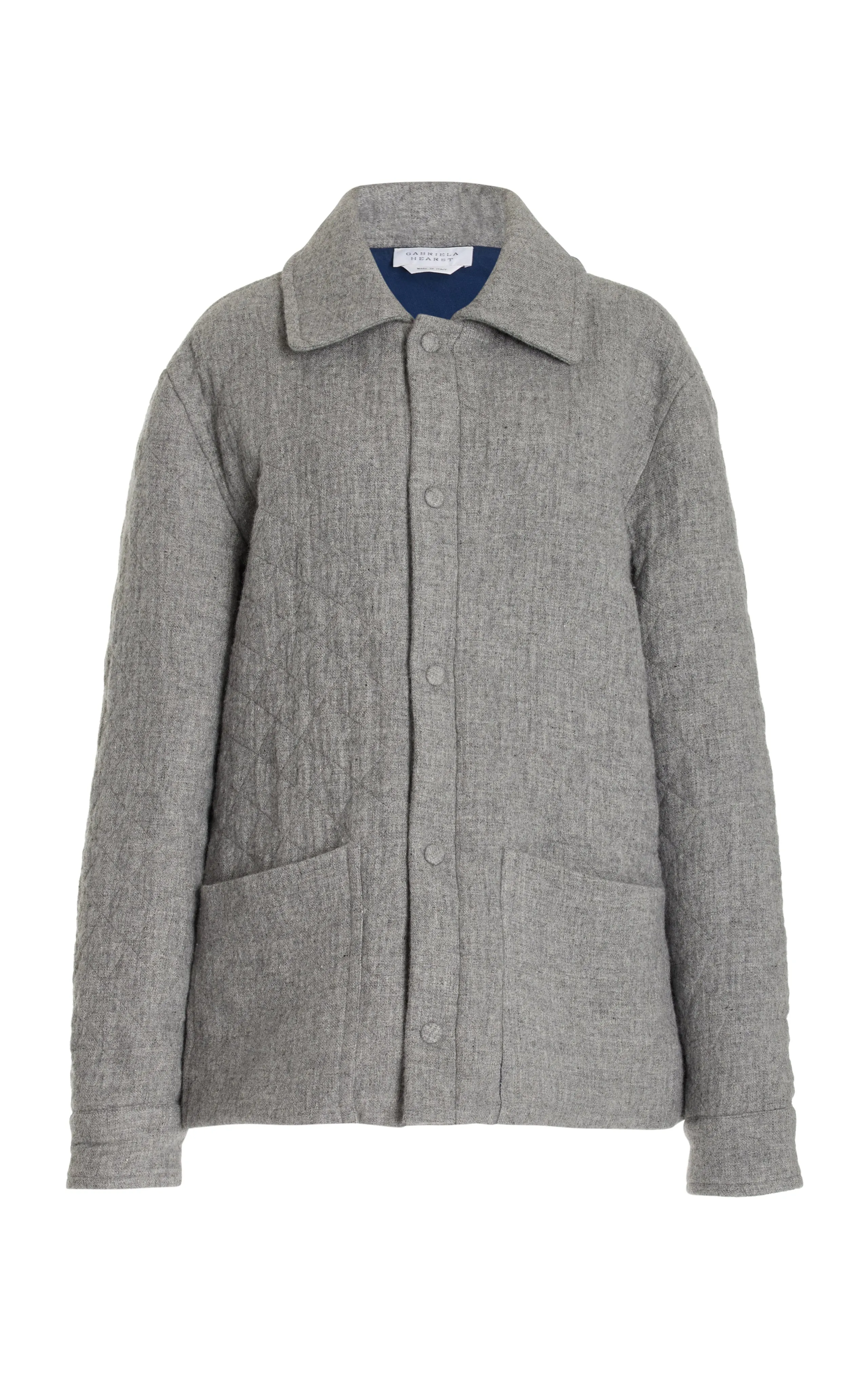 Skye Paddock Jacket in Light Grey Melange Cashmere Linen Ventilated Back