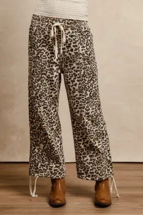 QuickReleaseFastenings IB1639-01 | LEOPARD PRINT DRAWSTRING PANTS