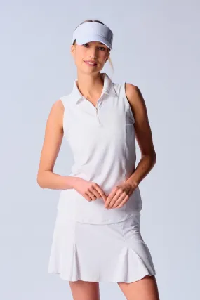 Sleeveless Zip Polo In Various Colors Variable Tension Adjustment