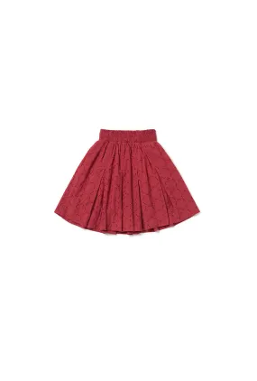 SAMPLE - Smocked MINI Skirt - Crimson Eyelet Stay Flexible
