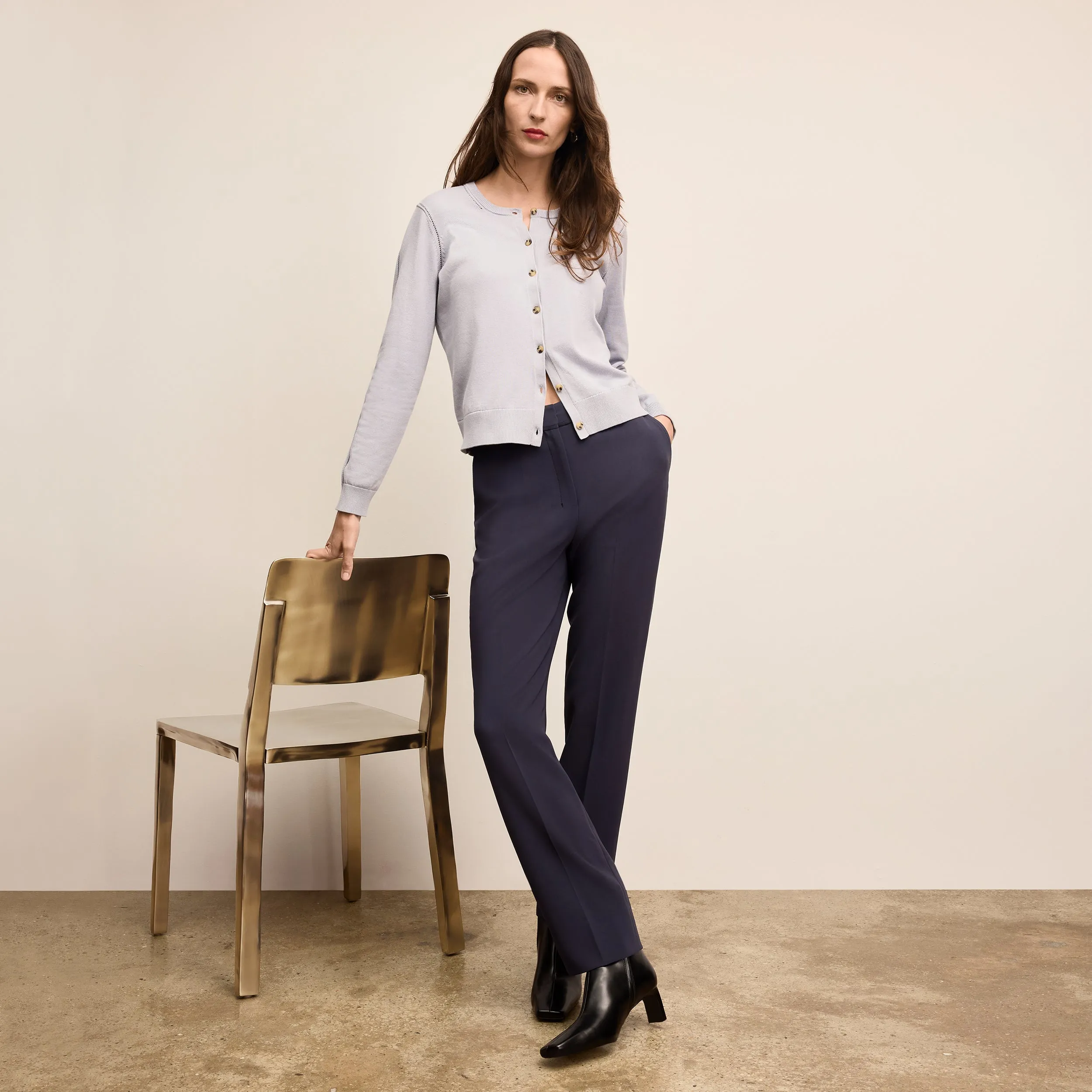 Elegant Look ZonalVentilation Smith Straight Trouser - Everyday Crepe with Topstitch :: Oxford
