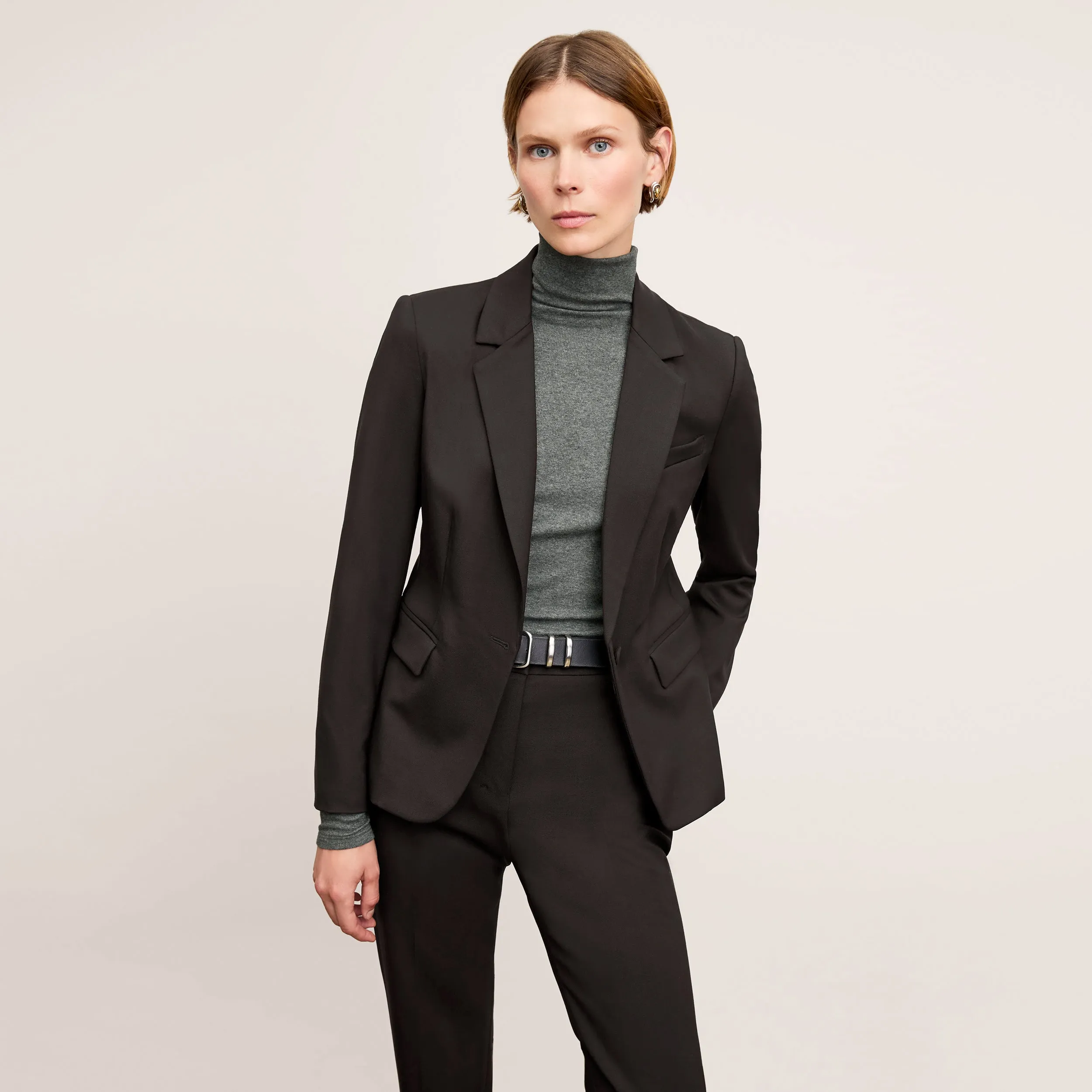 Smith Straight Trouser - Washable Wool Twill :: Black No Iron Fabric