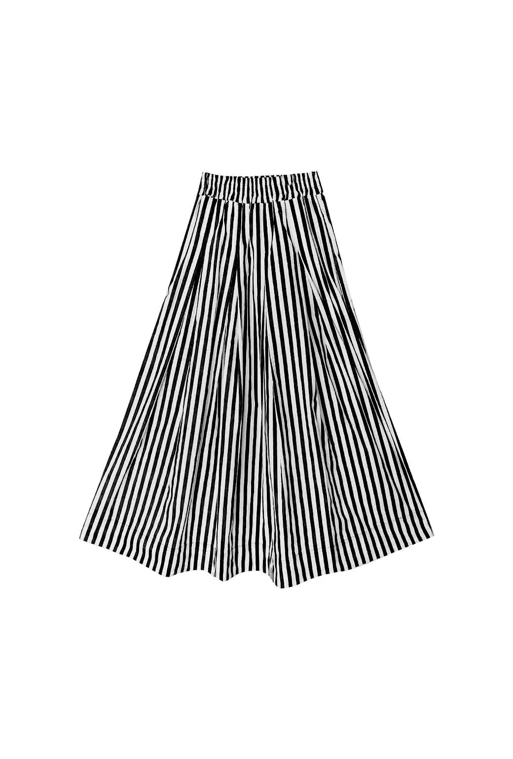 Seamless Technology Smocked Waist Maxi Skirt - Black and White Stripe