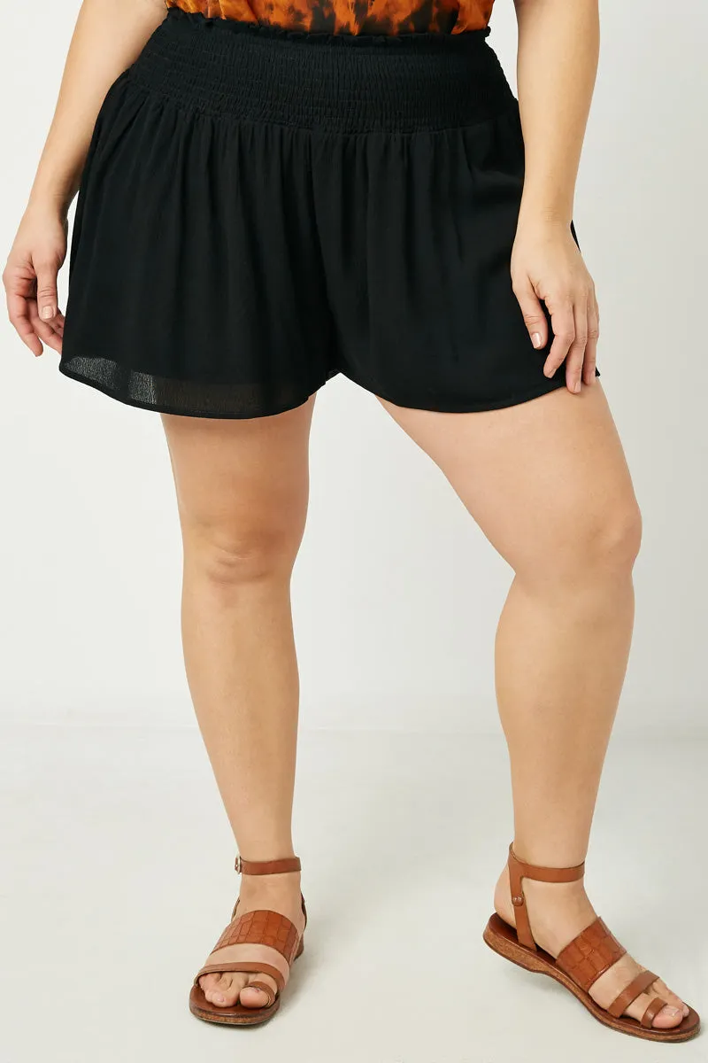 Smocked Waist Soft Short Structured Hemline Air Circulation