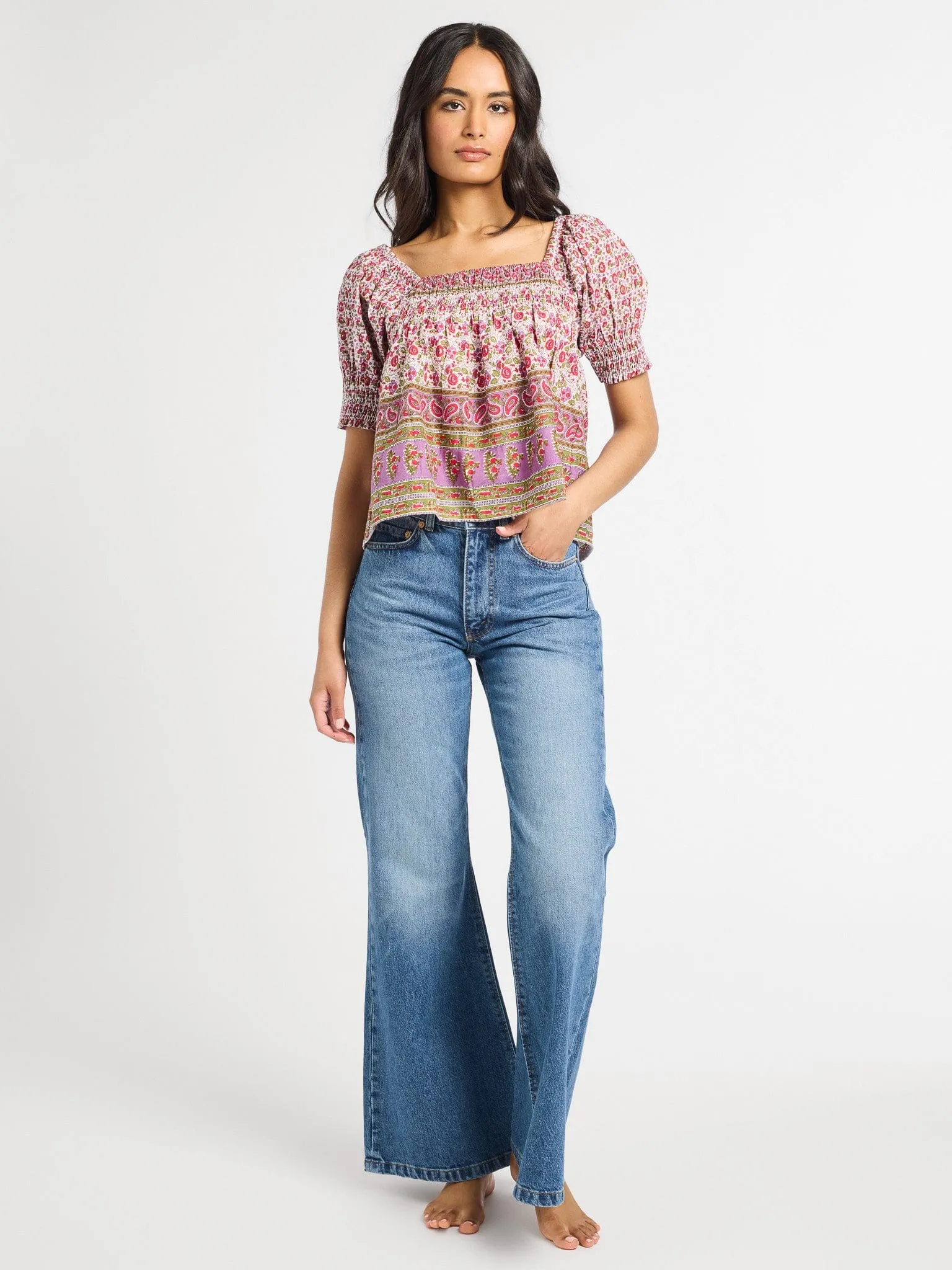 Caro Top in Heirloom EasyCare Fabric DurableZipper