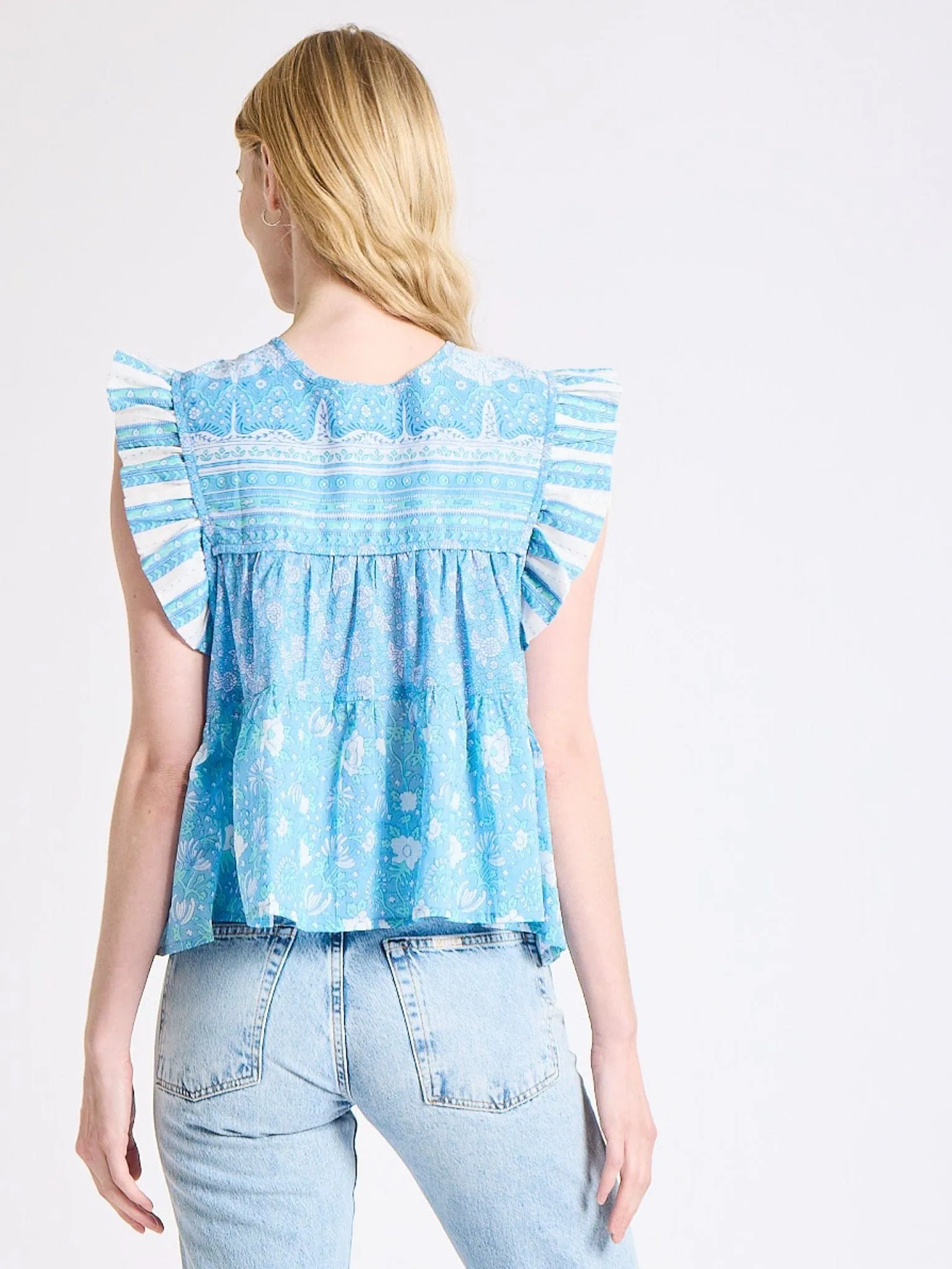 Chelsea Top in Charleston Floral ReinforcedStitching