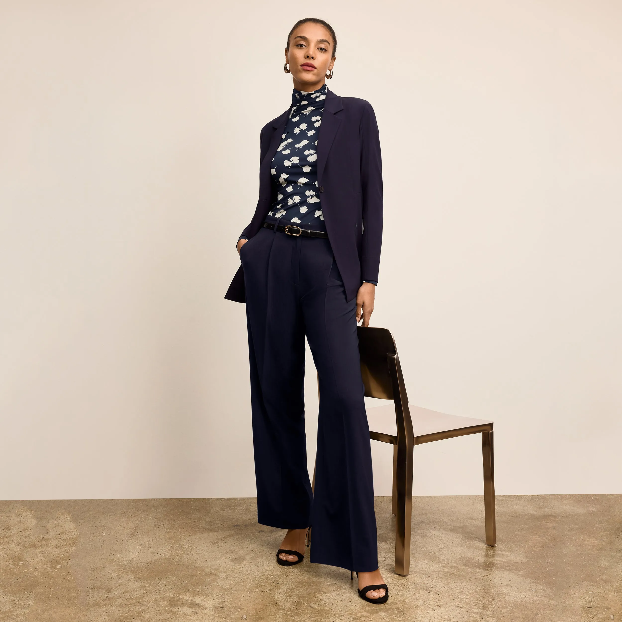 Axam Turtleneck - Printed Jersey :: Petal Print Breathable Tank EcoFriendly Dye Process