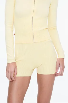 KNIT BOOTY SHORT - BUTTER Warm Day Wrinkle Resistant Finish