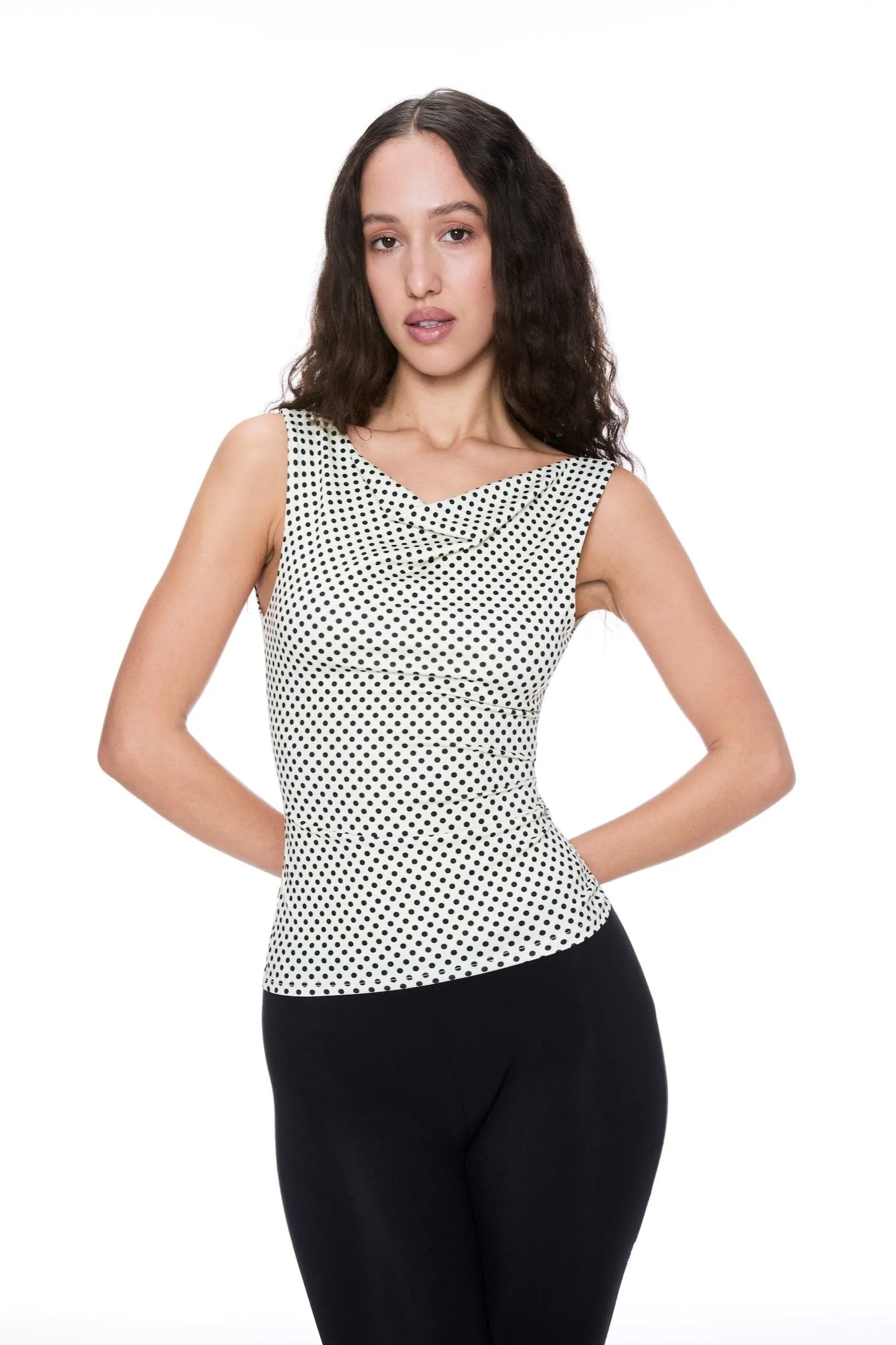 TailoredCut LANI TOP - BUTTER POLKA DOT