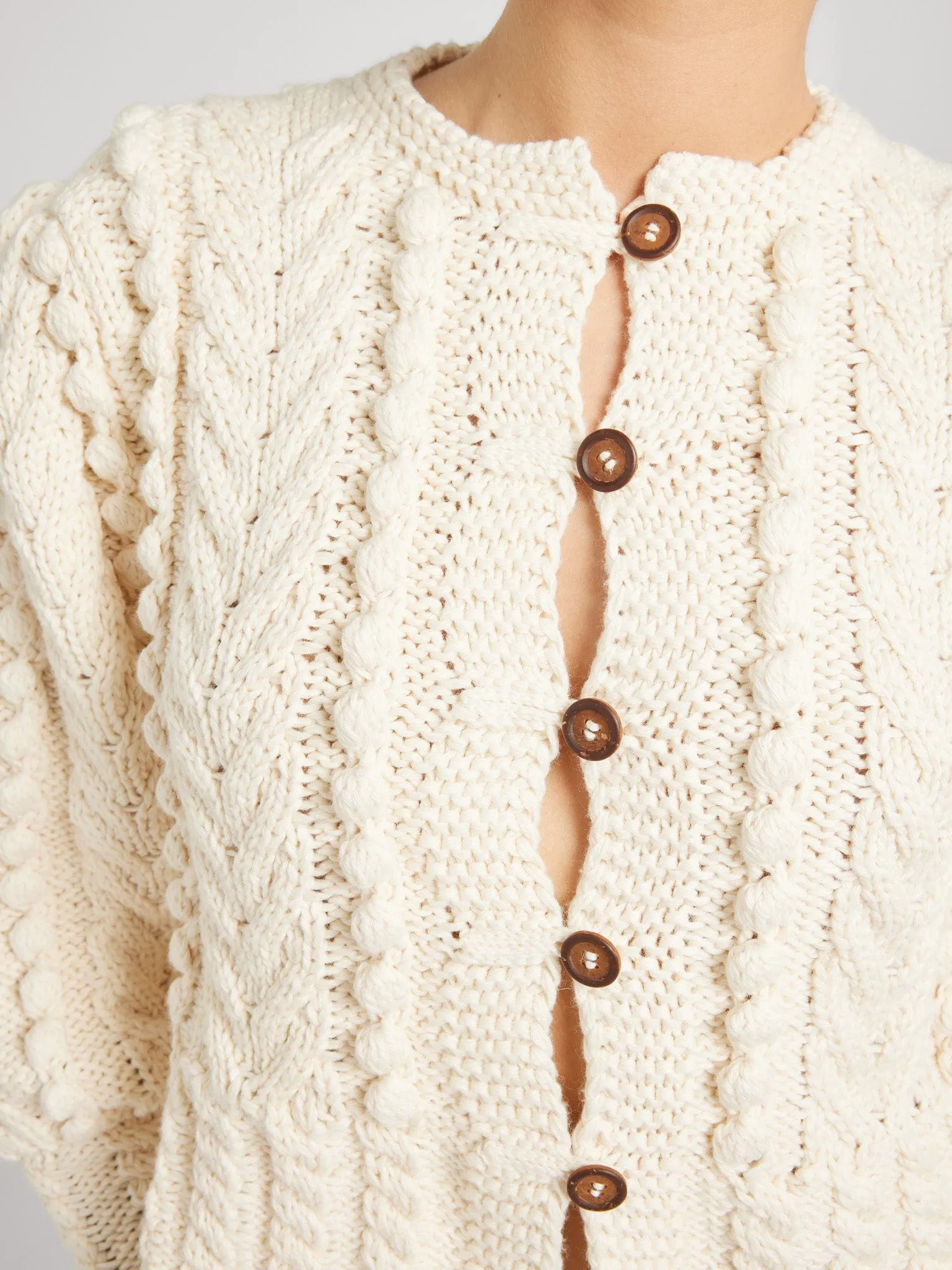 FadeResistant Dye Allegra Cardigan in Ivory