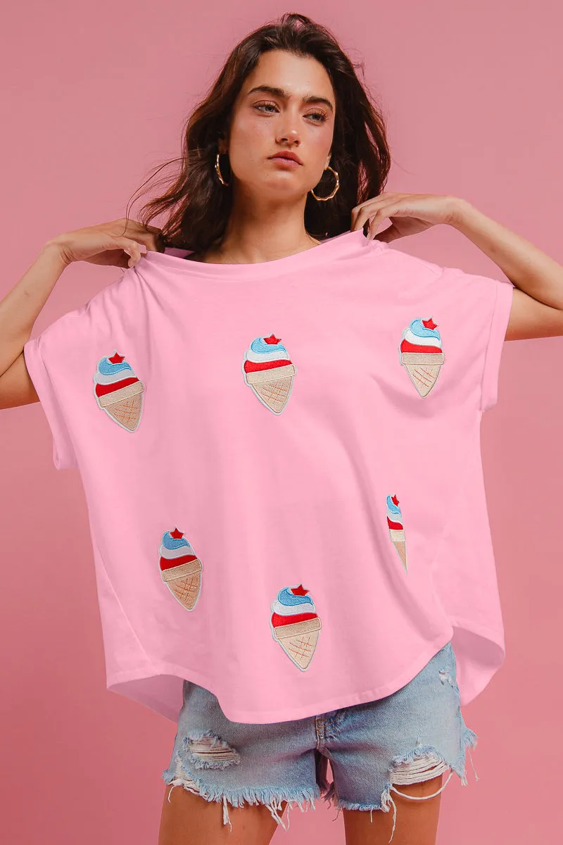 IP8188S-55 | SOLID TERRY WITH FOURTH OF JULY THEME PATCHED TOP 3-In-1 Set