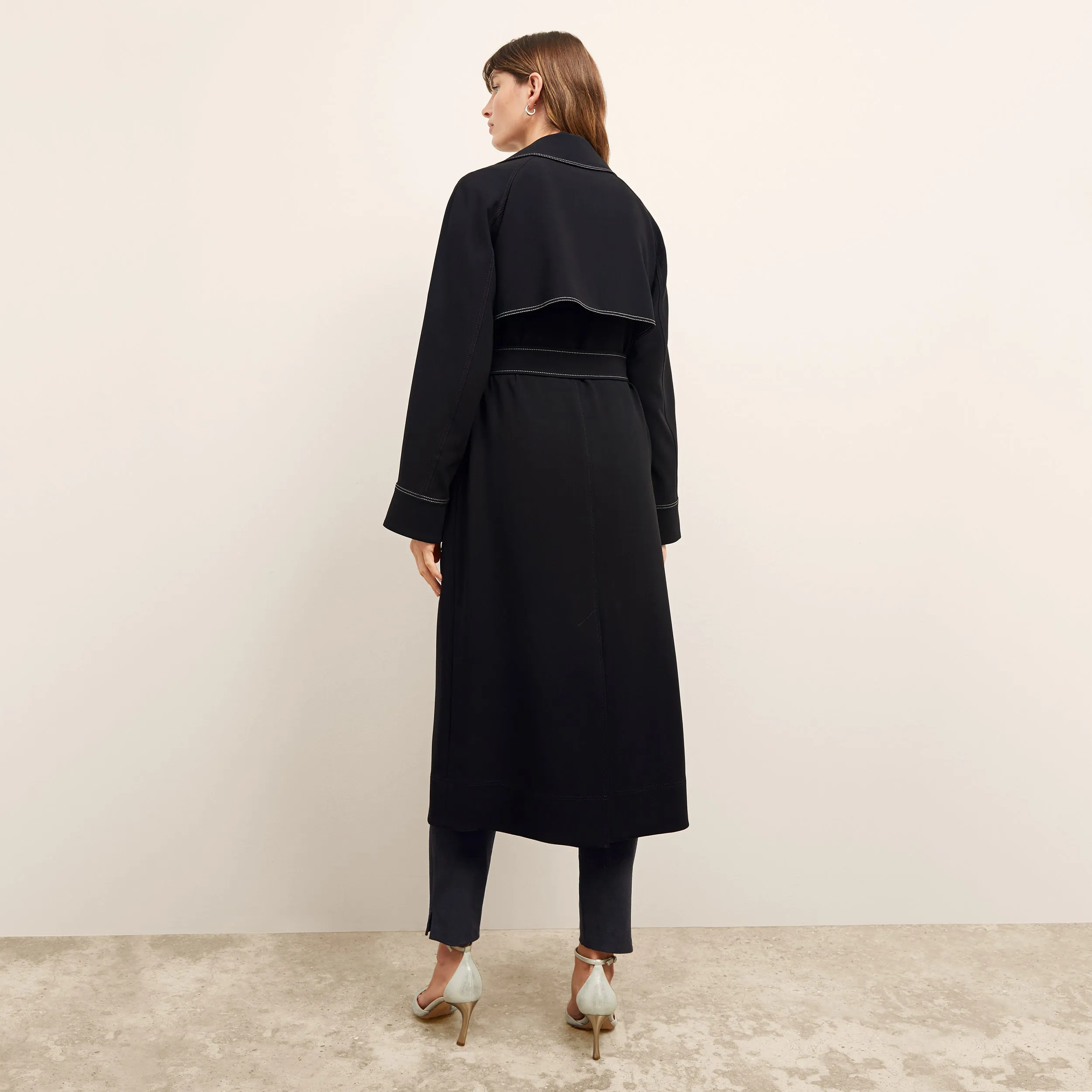 Frankie Jacket - Everyday Crepe with Topstitch :: Black Foldable Shoulder Straps Eco Friendly Dye Process