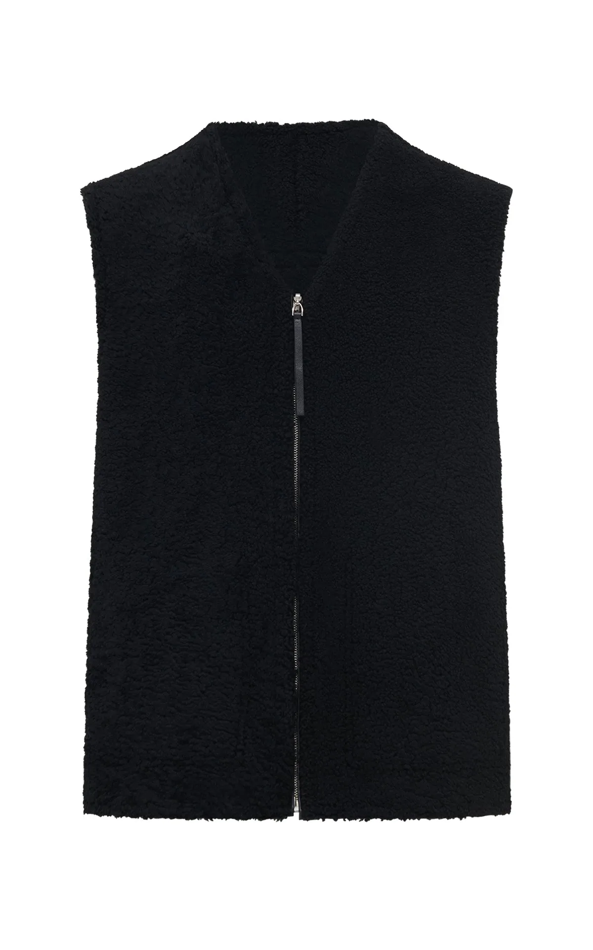 Compression Storage Layered Look Snowdon Reversible Vest in Black Shearling