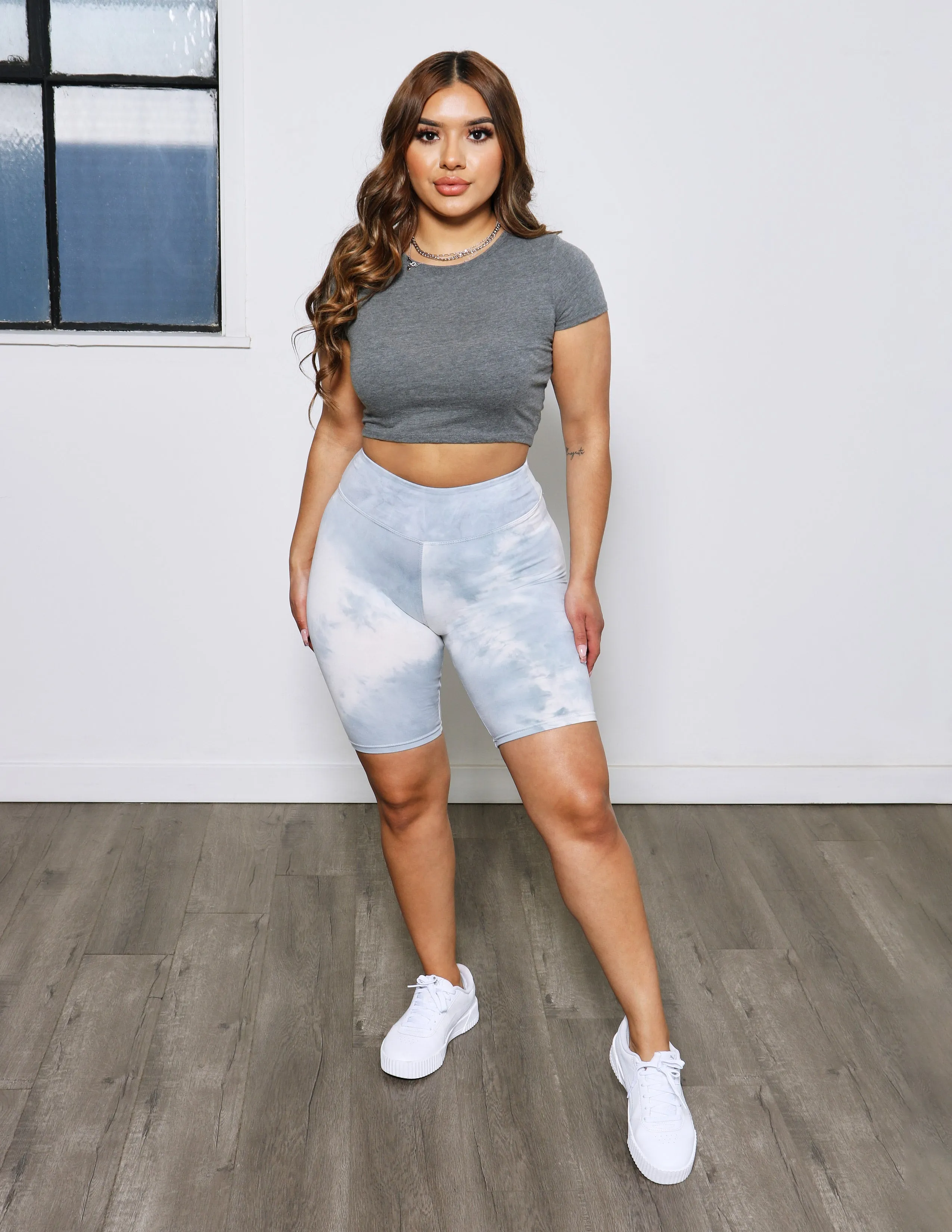 So Soft Tie Dye Basic Bike Shorts Soft Touch Material LowProfileTopstitching