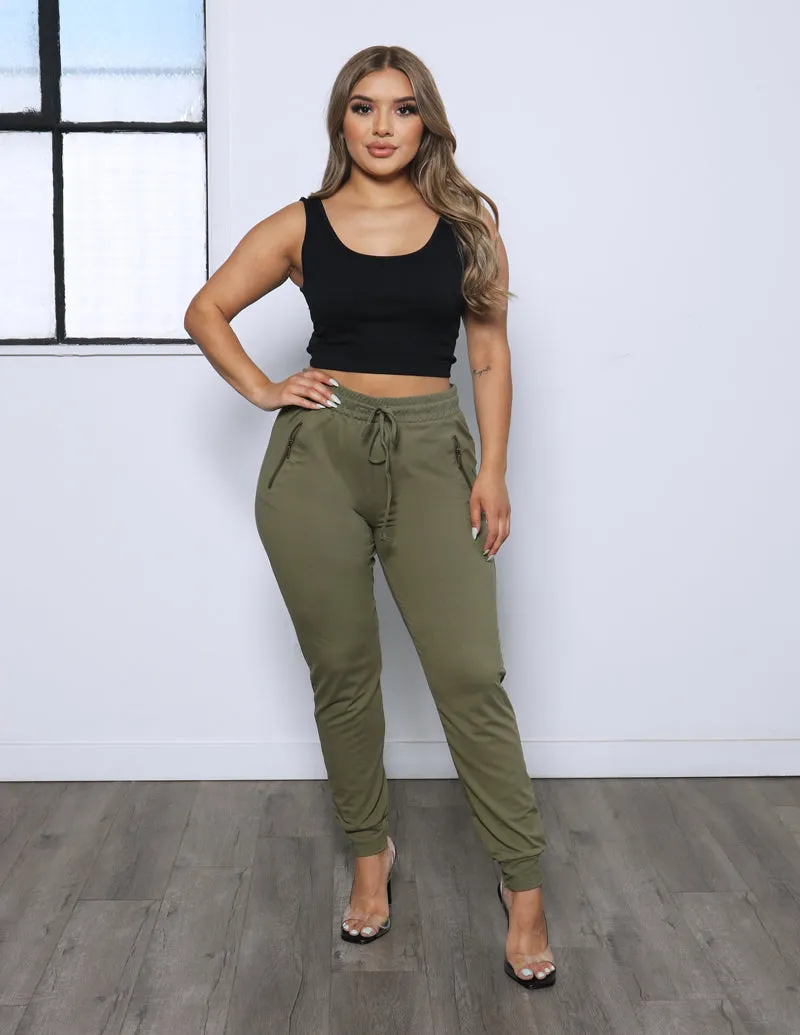 So Soft Zipper Details Jogger Abrasion Proof Reinforcements