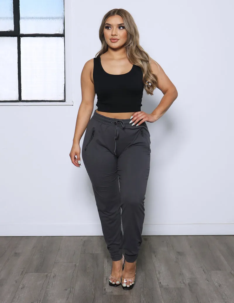 So Soft Zipper Details Jogger Anti Odor Technology