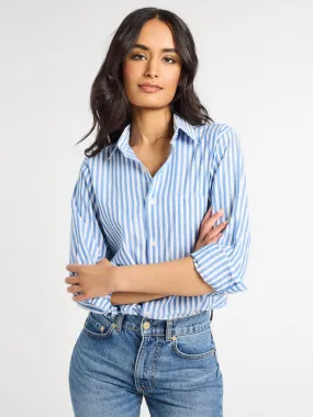 Sofia Top in Monaco Stripe AdjustableDrawstring Flexible Cuffs