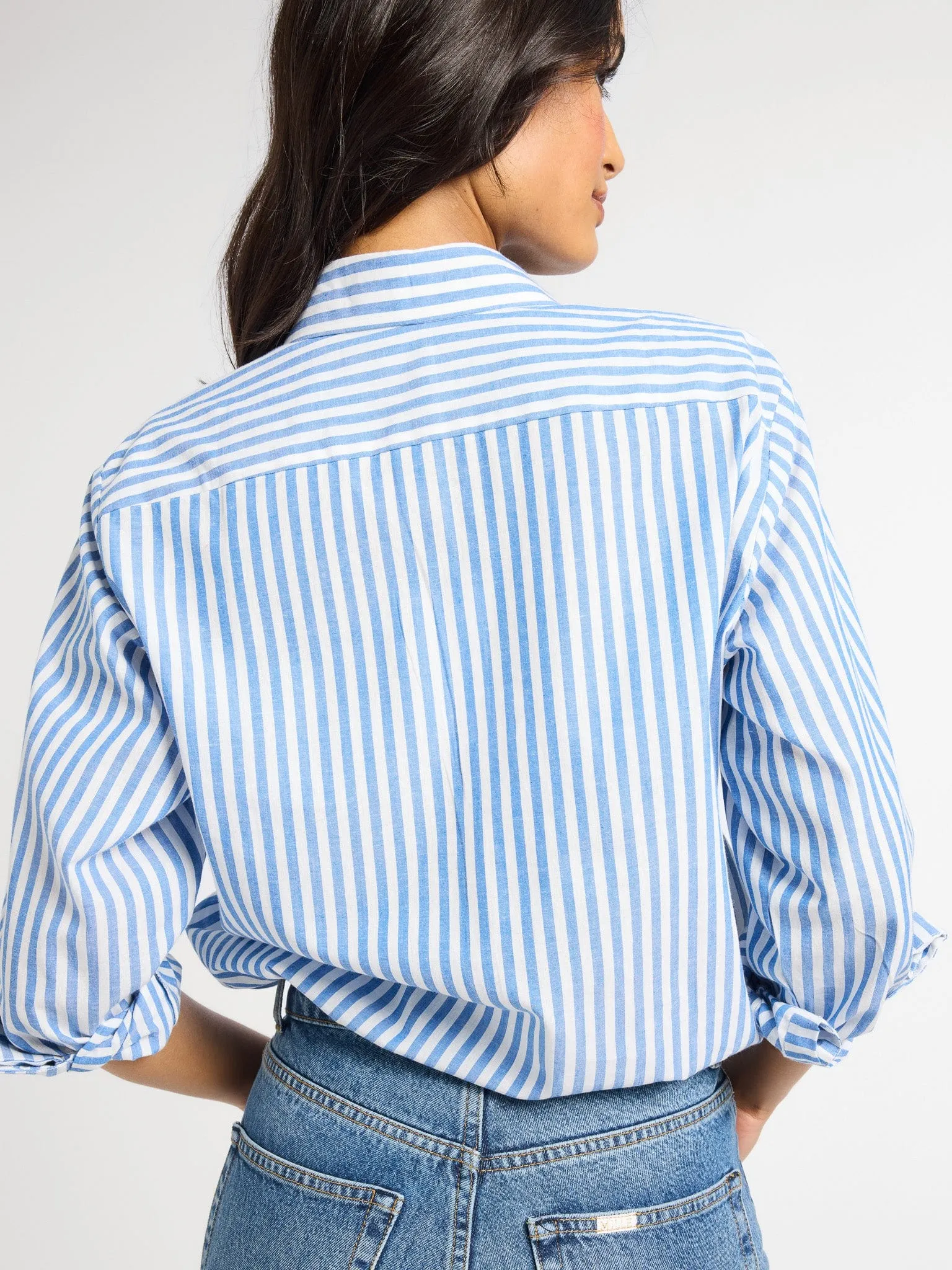 Sofia Top in Monaco Stripe Anti Pilling Sustainable Cotton