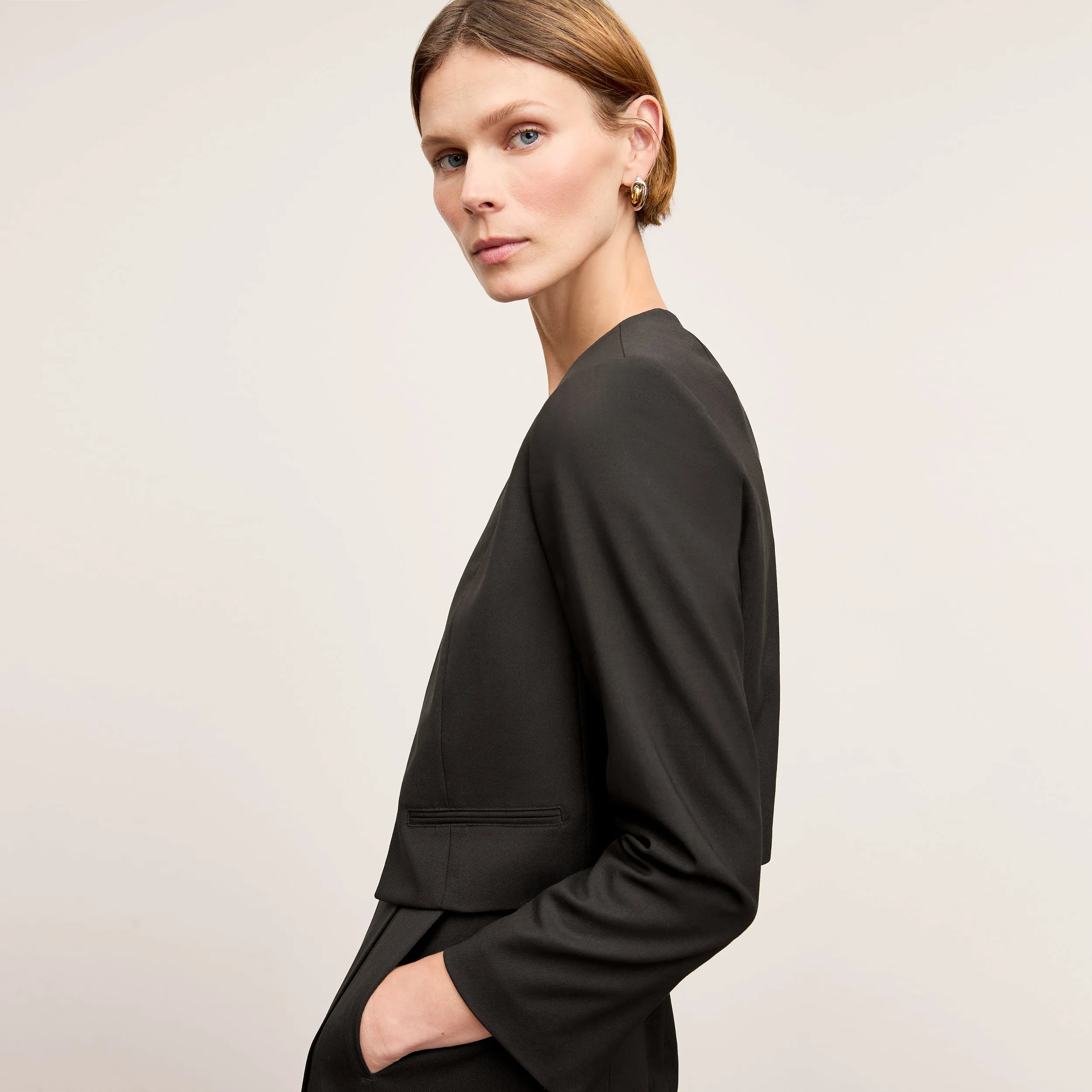 Neale Jacket - Wool Twill :: Black ThermalRegulating Fabric Summer Wardrobe