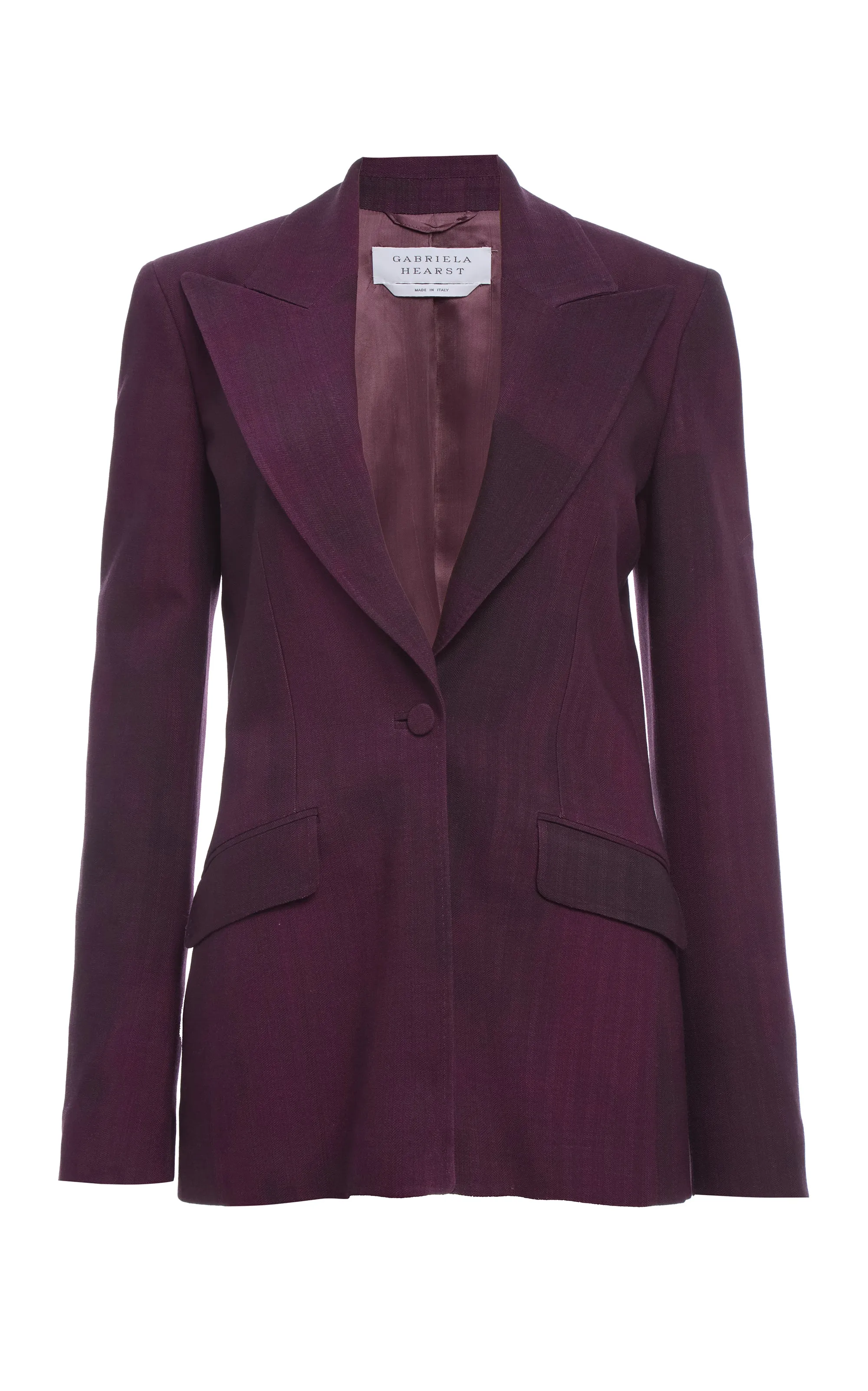 Adjustable Hem Toggles Leiva Blazer in Bordeaux Virgin Wool