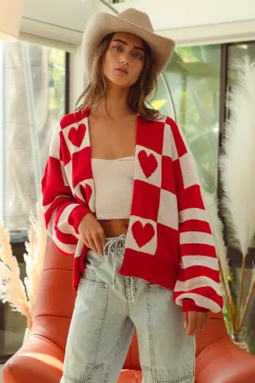 IT3220R-01 | VALENTINE LONG SLEEVE SWEATER CARDIGAN Wide Leg Street Active