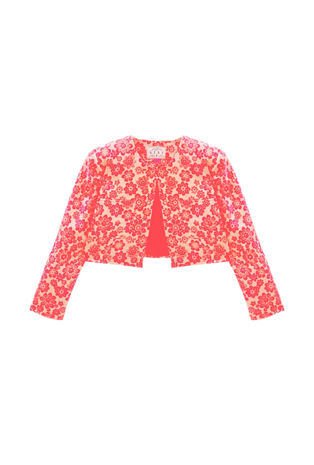 Bolero Blazer - Coral Brightline Quilted Stitching Pattern Outdoor Look