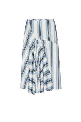 Hypoallergenic Lining Resilient Elasticity MILA SKIRT - BLACK AND BLUE STRIPE