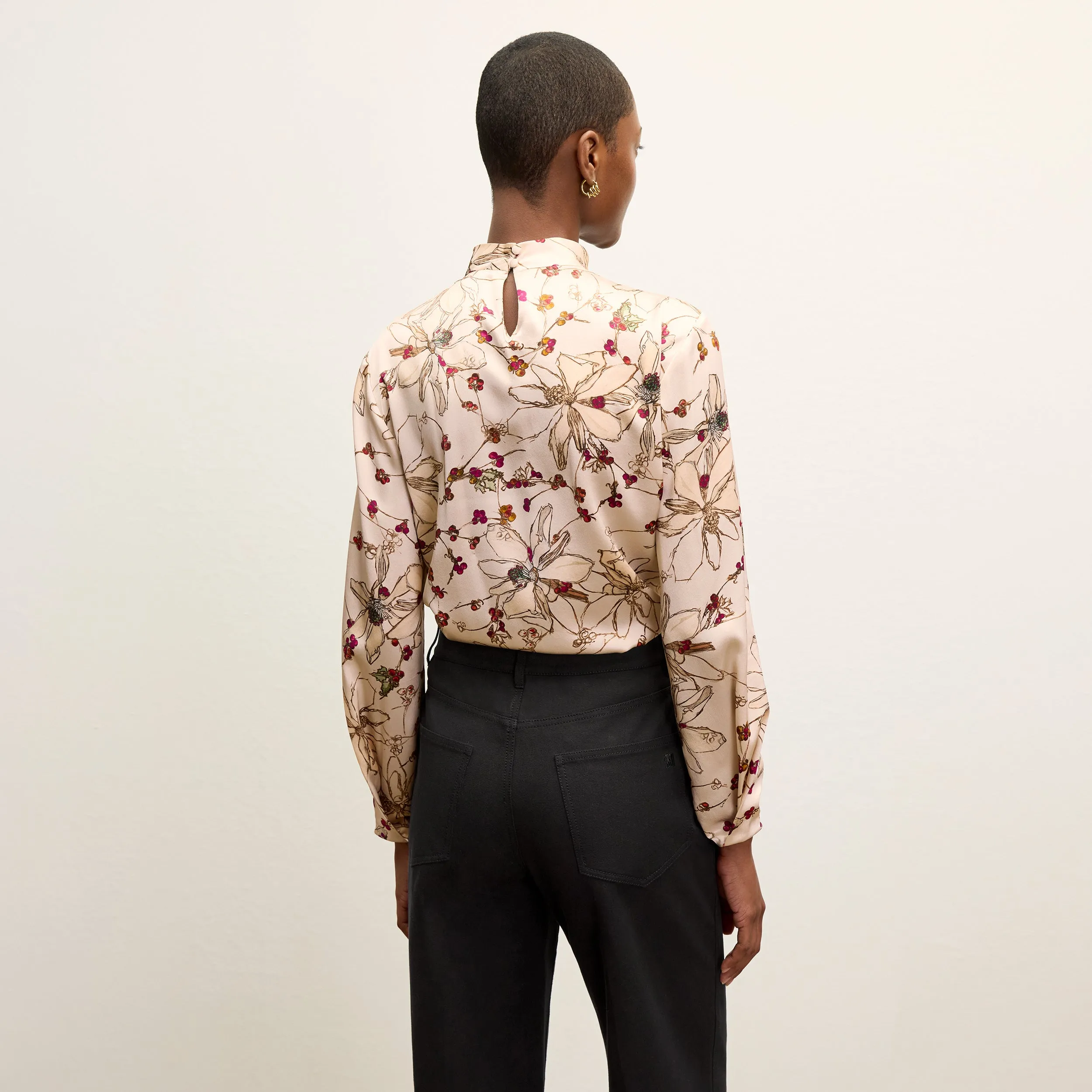 anti static coating Sohee Top - Washable Silk Charmeuse :: Botanical Print