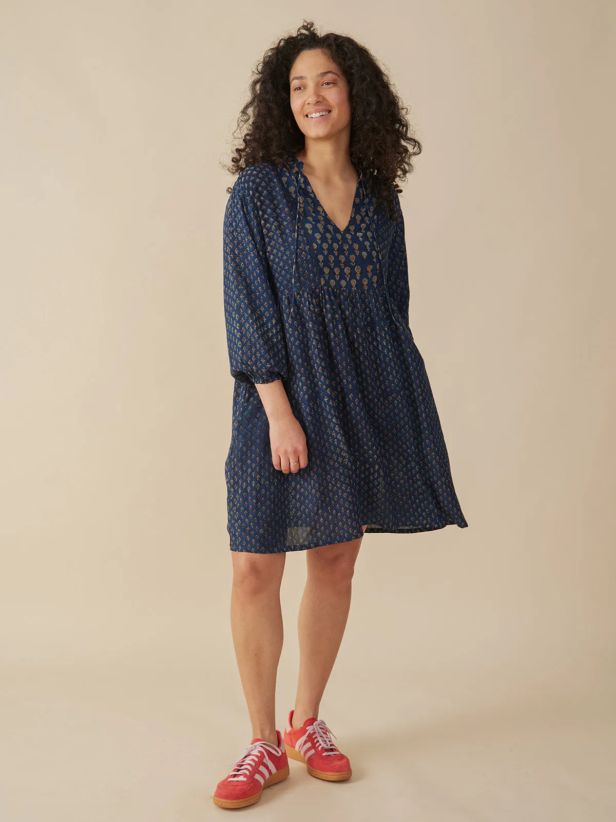 StretchFit Design TearResistantWeave Sohla Mini Dress - Midnight Floral Mix