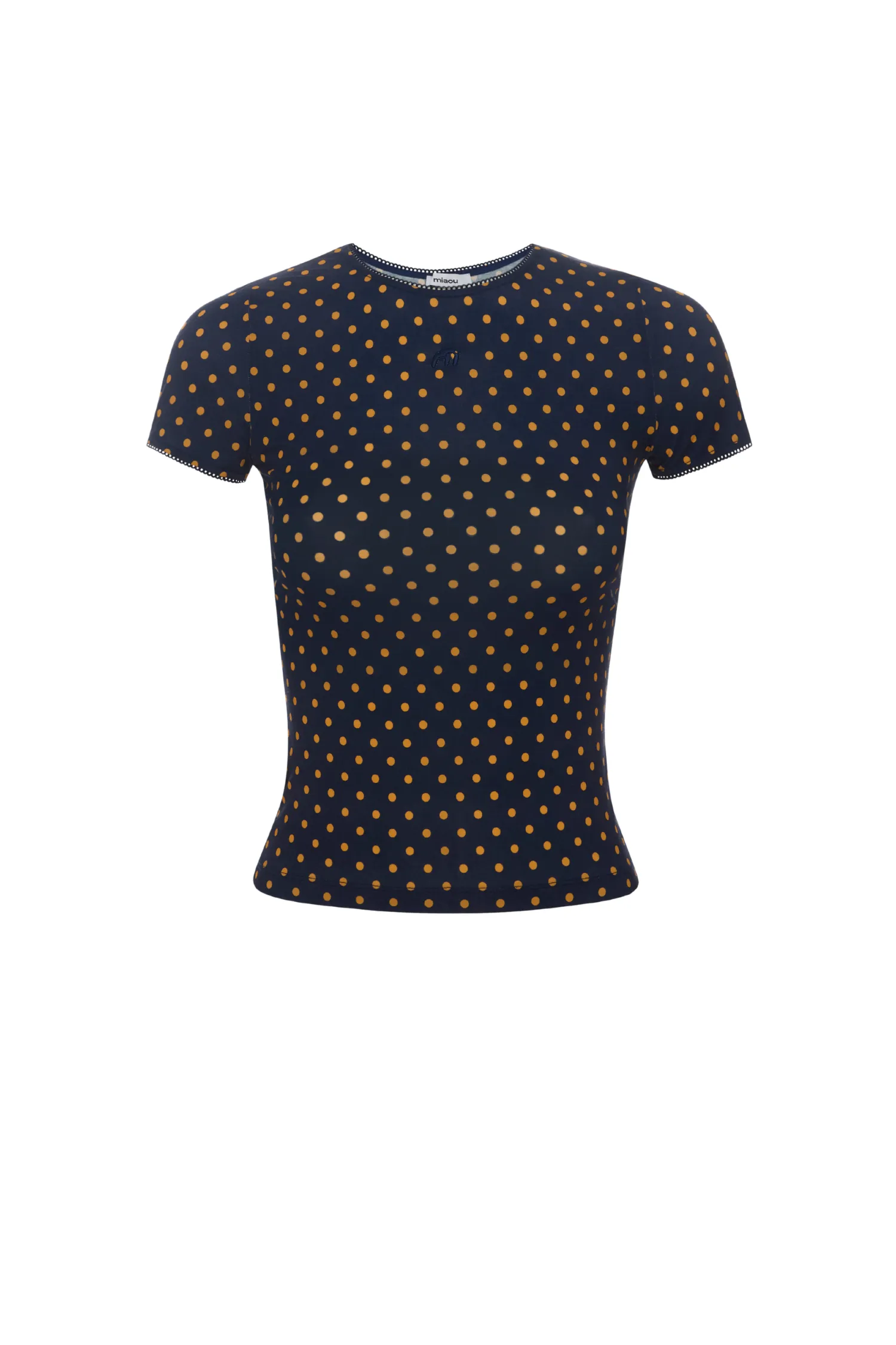 MINI TEE - POLKA DOT Ribbed Collar Trim Fun Prints