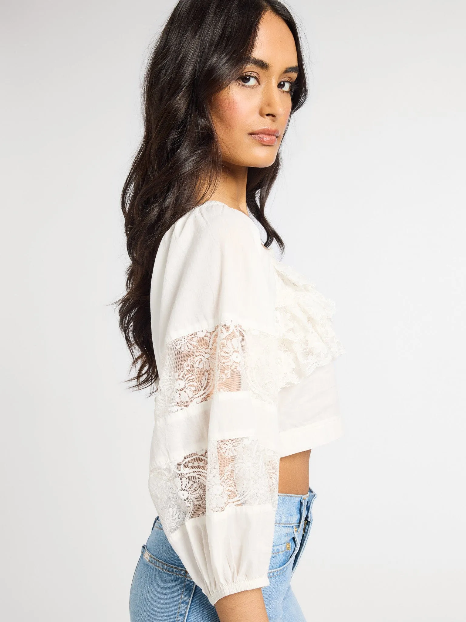 Corinne Top in Ivory Reinforced Hem Hidden Ventilation Zones