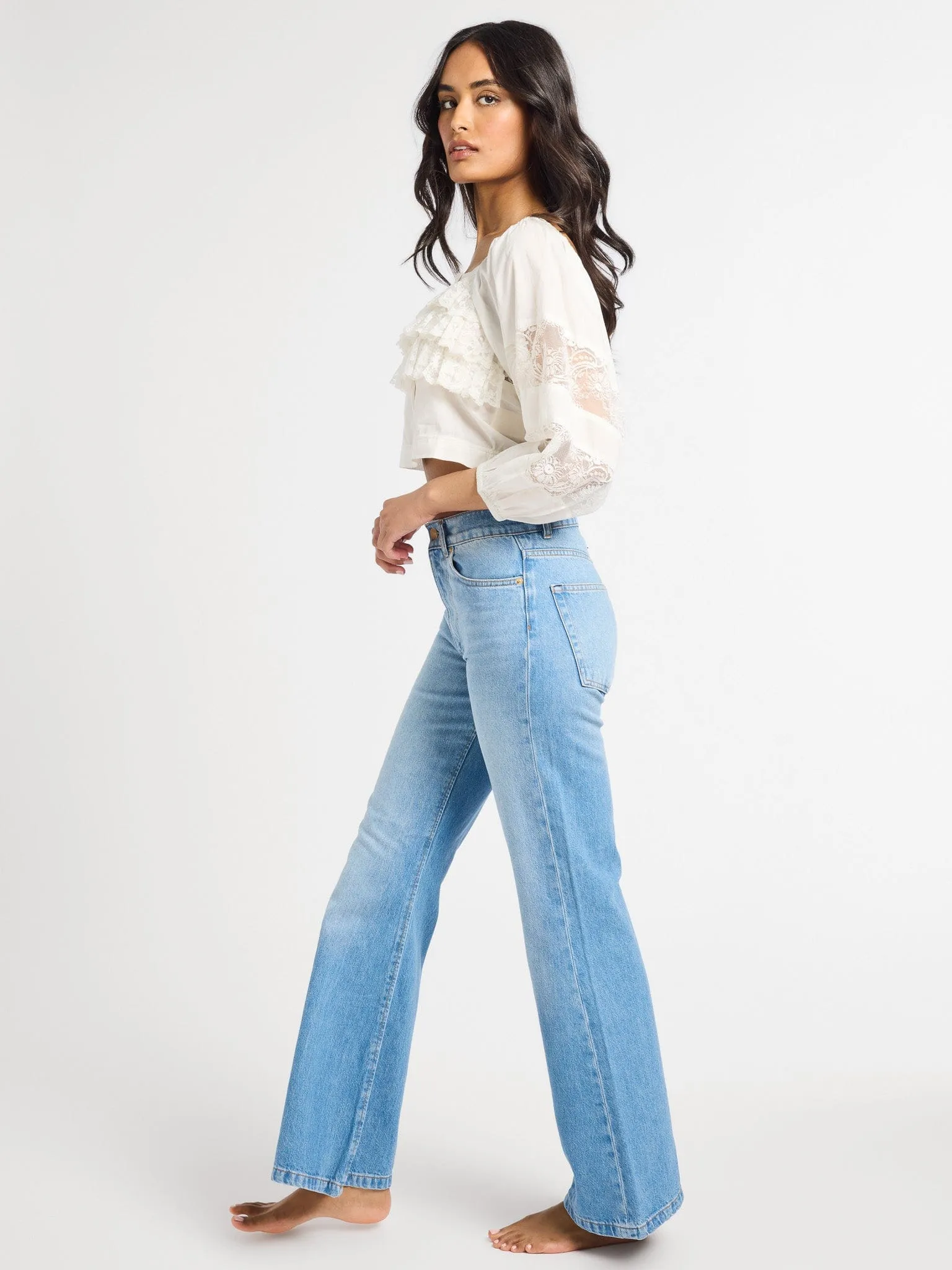 V-neck Blouse Corinne Top in Ivory