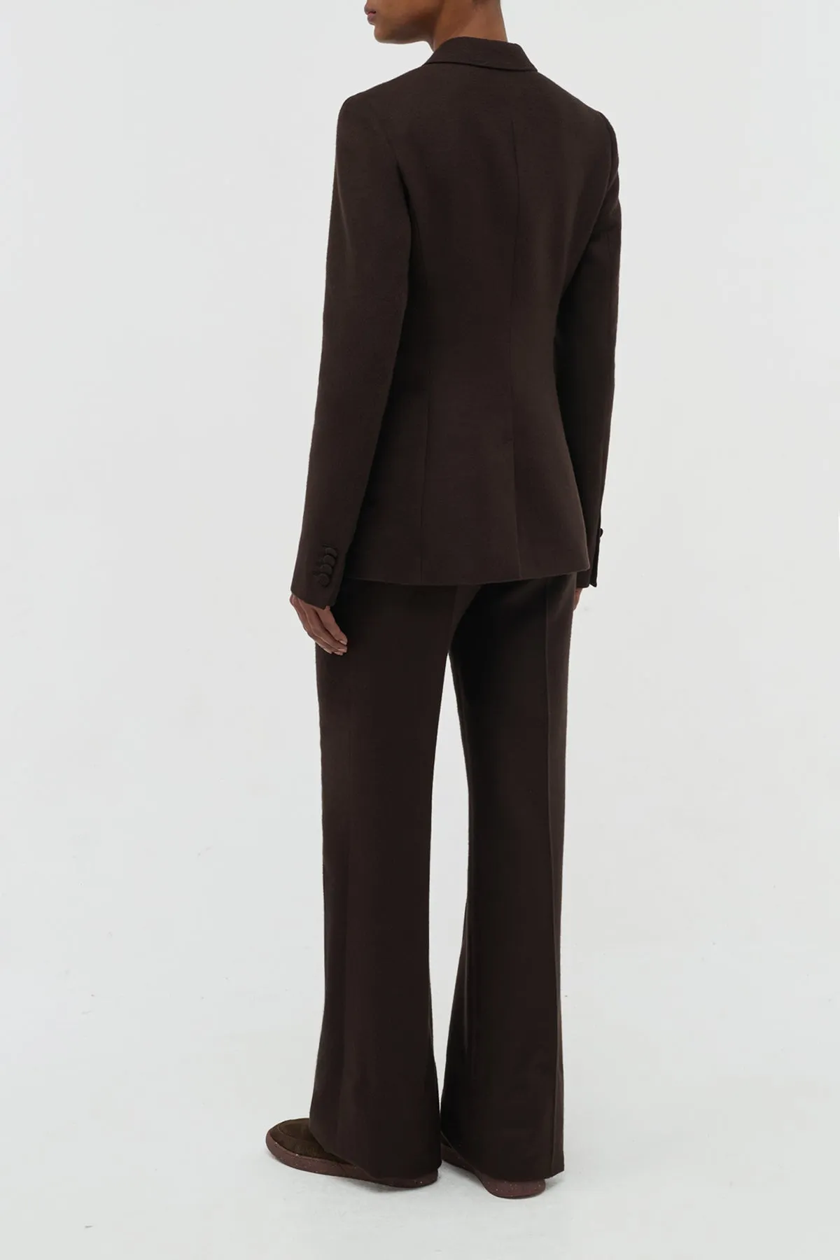 Stephanie Blazer in Chocolate Winter Silk Cozy Layer