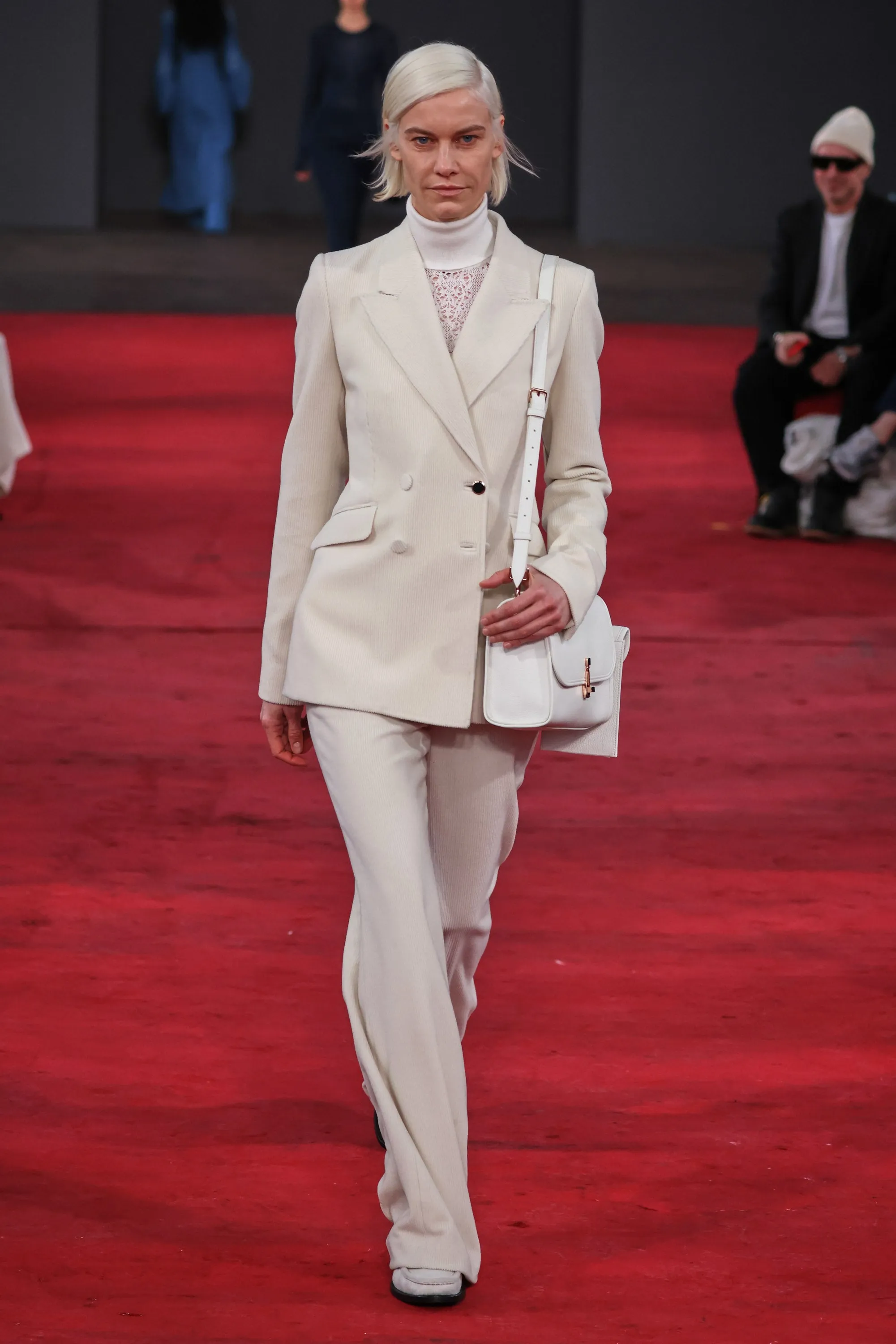 Stephanie Blazer in Ivory Cashmere Corduroy NonIrritatingEdges