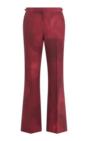 Interlock Stitch Detail Stevie Pant in Bordeaux Virgin Wool