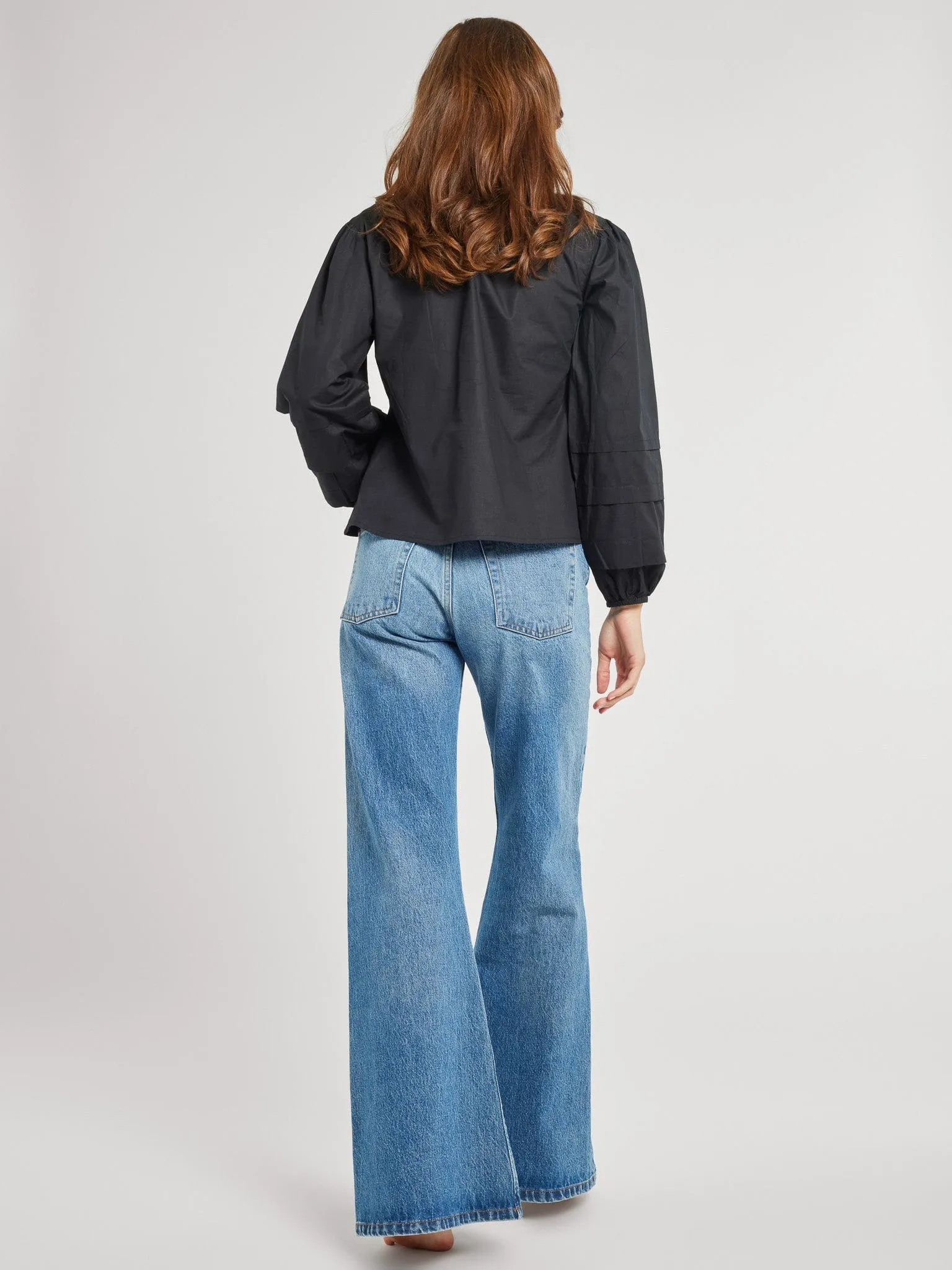 Airy Mesh Lining Basic Dress Stevie Top in Black