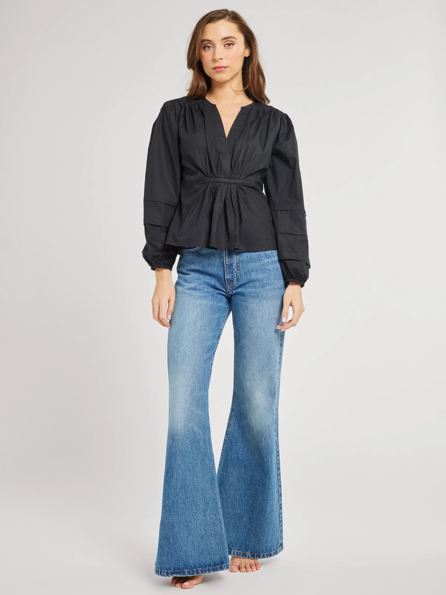 Reinforced Seams MoistureWicking Fabric Stevie Top in Black