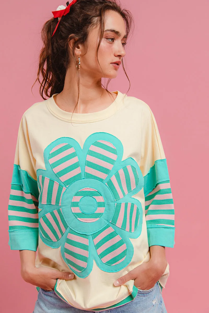 LowProfile Design IT4016R-02 | COLORBLOCK STRIPE FLOWER PATCHWORK TOP