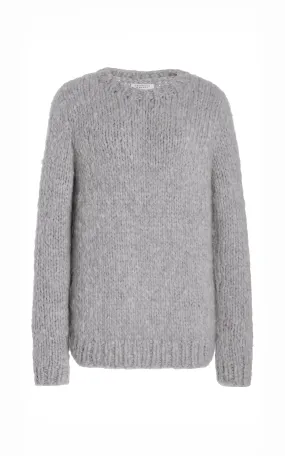 Go-To Look Textured Fabric Lawrence Knit Sweater in Heather Grey Welfat Cashmere