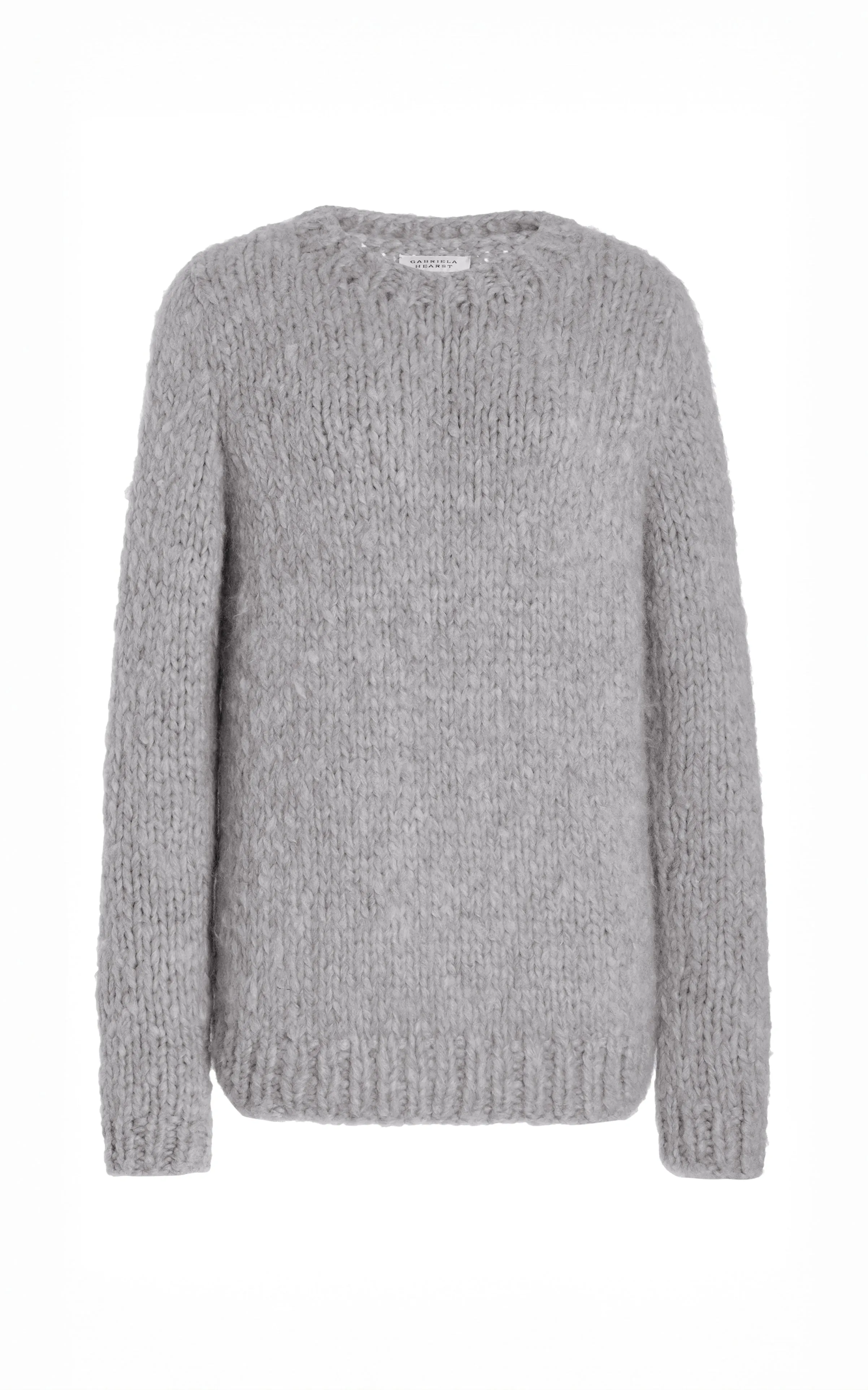 Go-To Look Textured Fabric Lawrence Knit Sweater in Heather Grey Welfat Cashmere