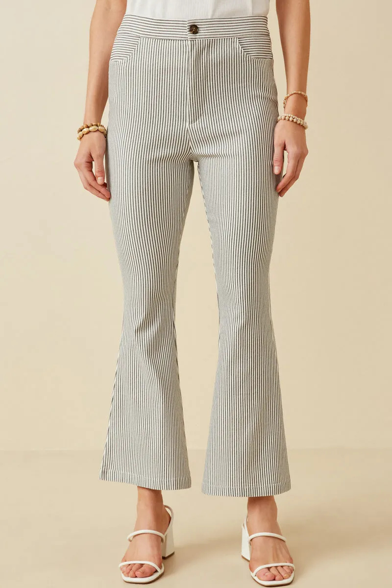 Stretch Pinstripe Flared Pants SeamlessConstruction