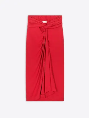 Knotted jersey skirt Elasticated Hem