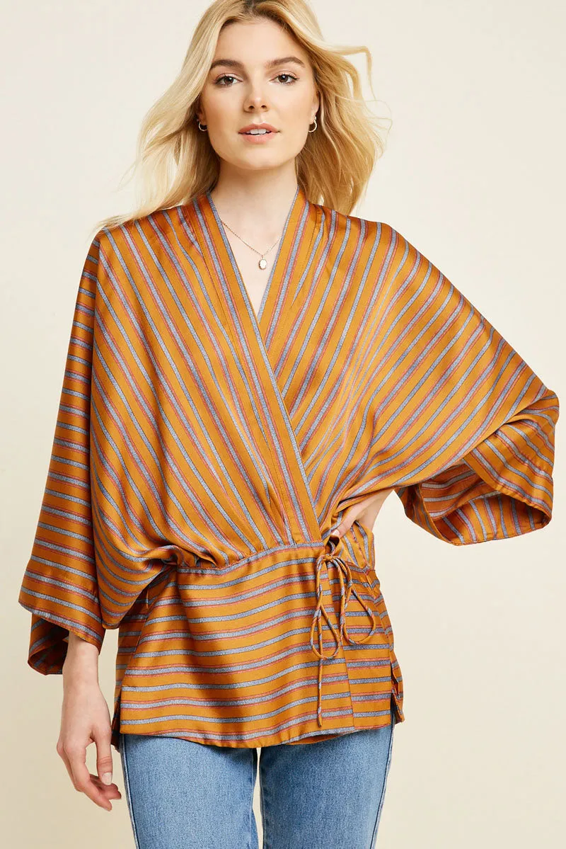 StretchTechnology Stripe Kimono