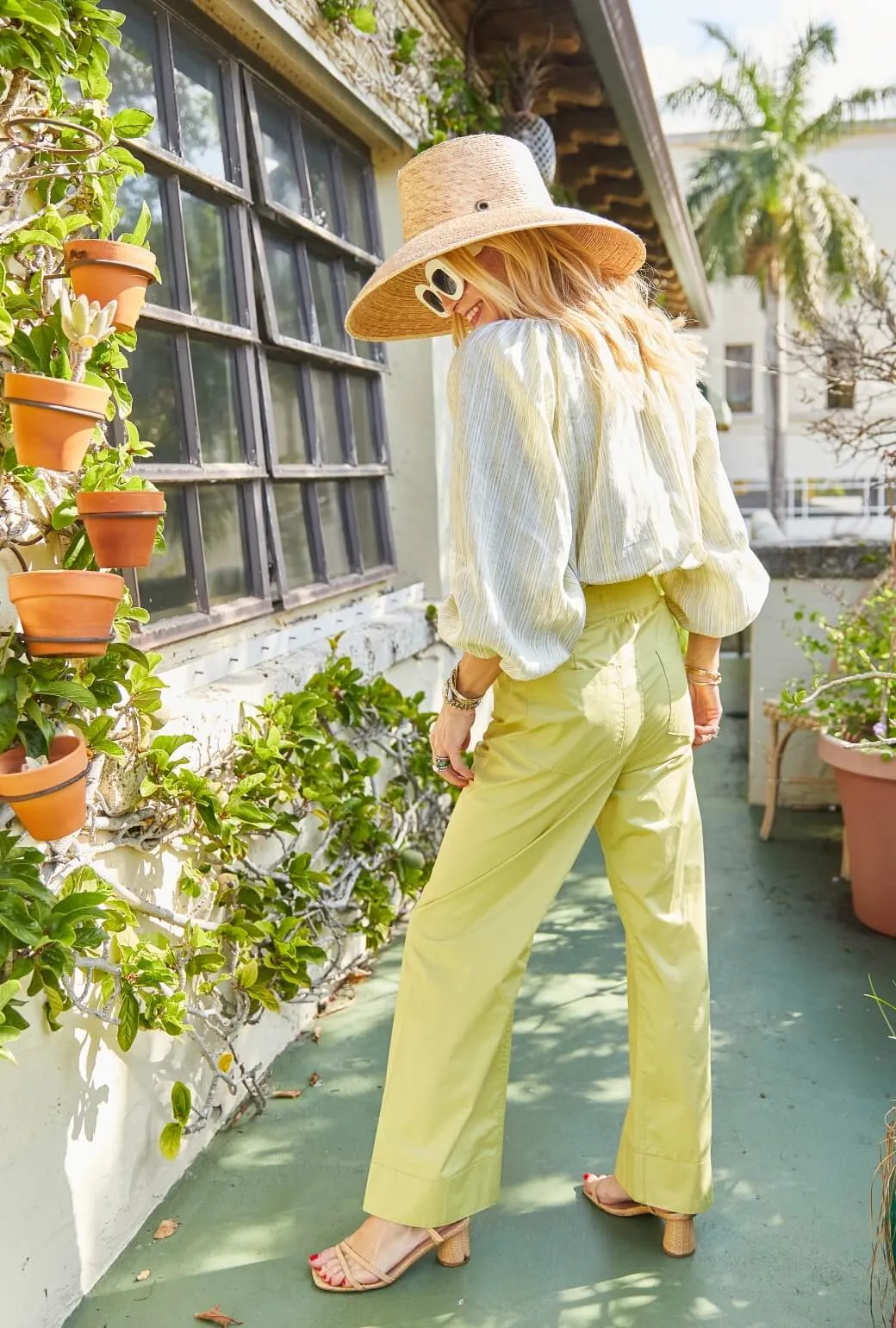 SAMPLE - Buru x PBL Charlie Pant - Pear Poplin Travel Ready